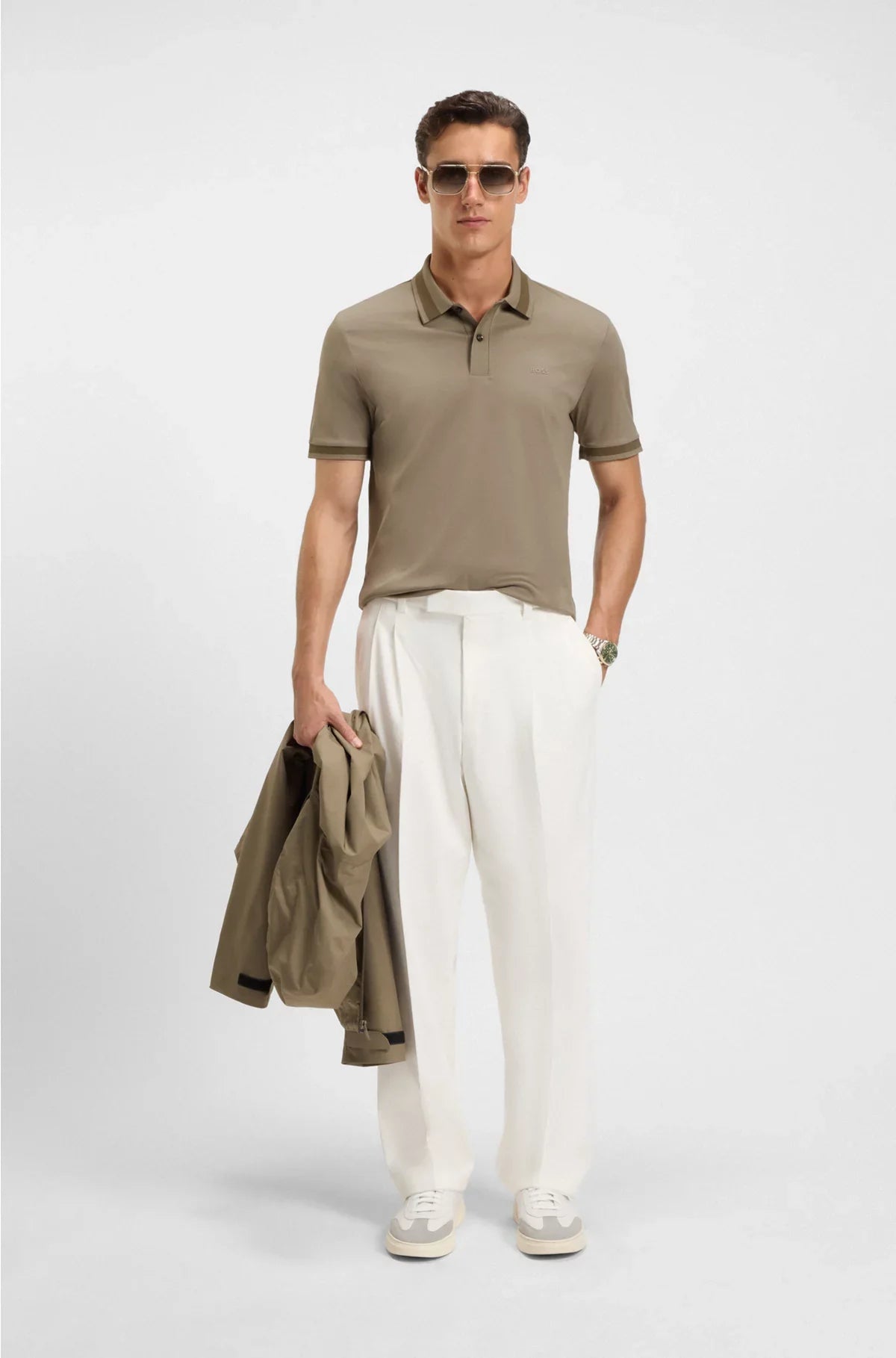 POLO SLIM FIT IN COTONE MERCERIZZATO CON FINITURE STRUTTURATE