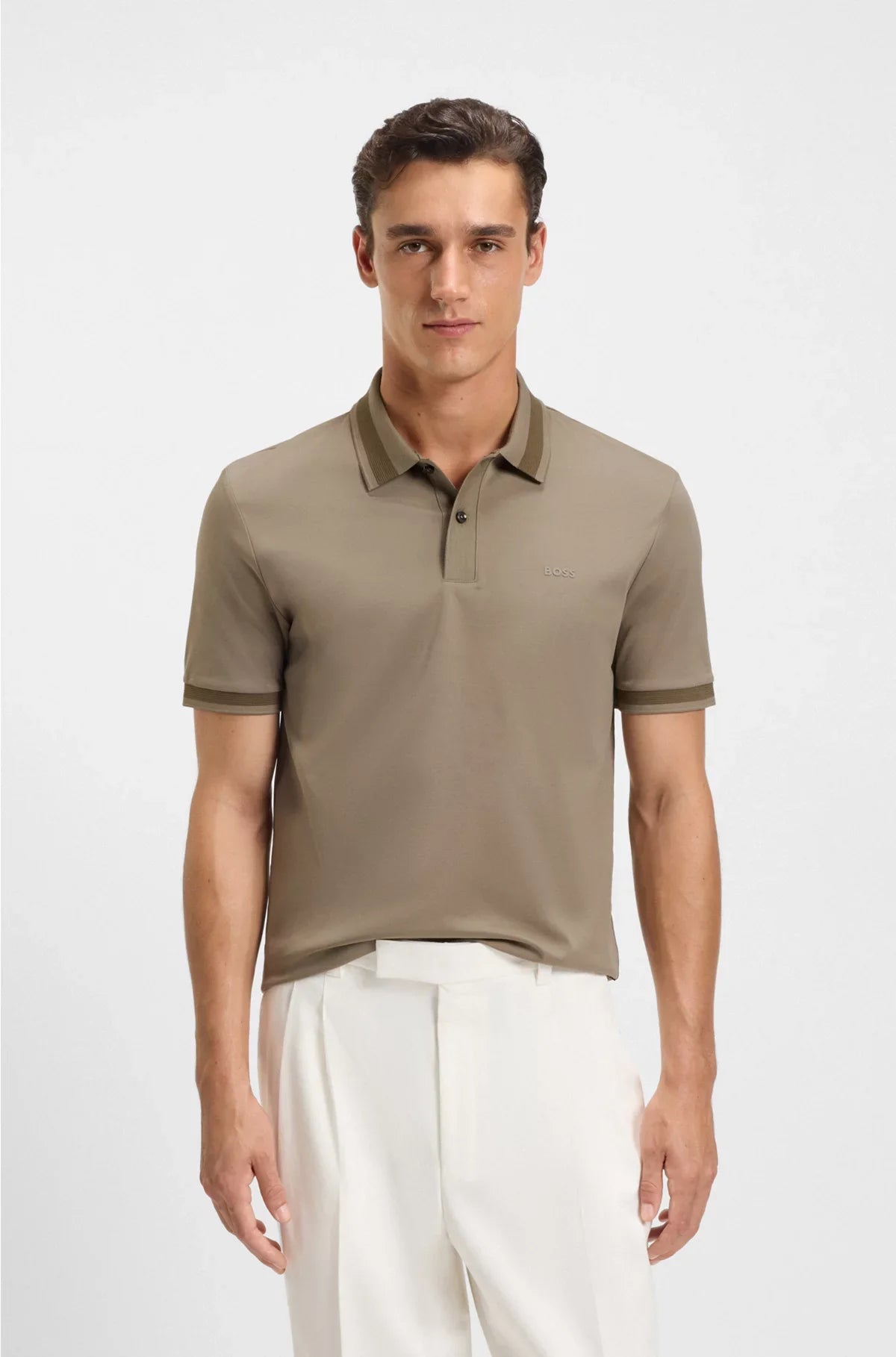 POLO SLIM FIT IN COTONE MERCERIZZATO CON FINITURE STRUTTURATE