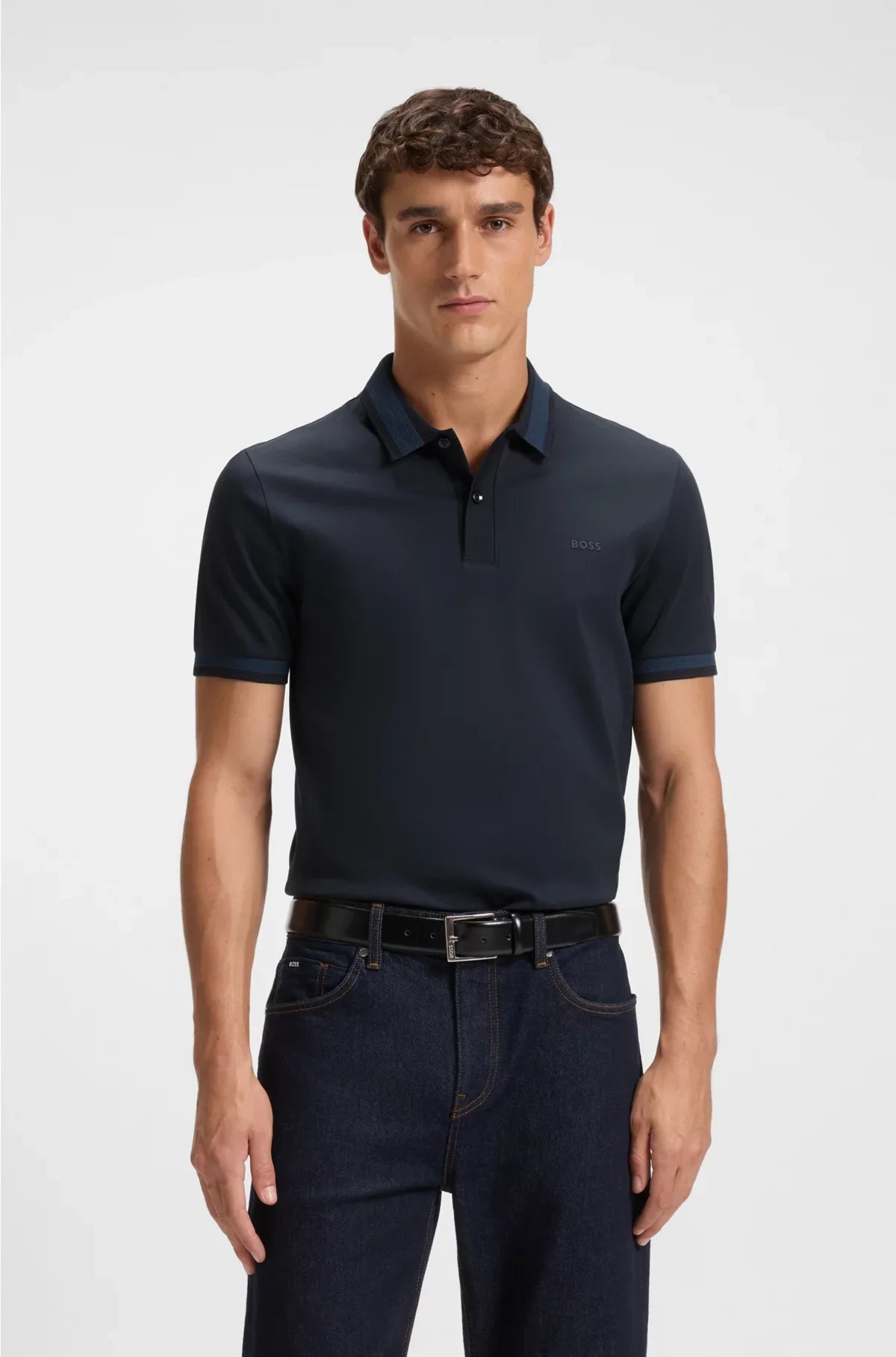 POLO SLIM FIT IN COTONE MERCERIZZATO CON FINITURE STRUTTURATE