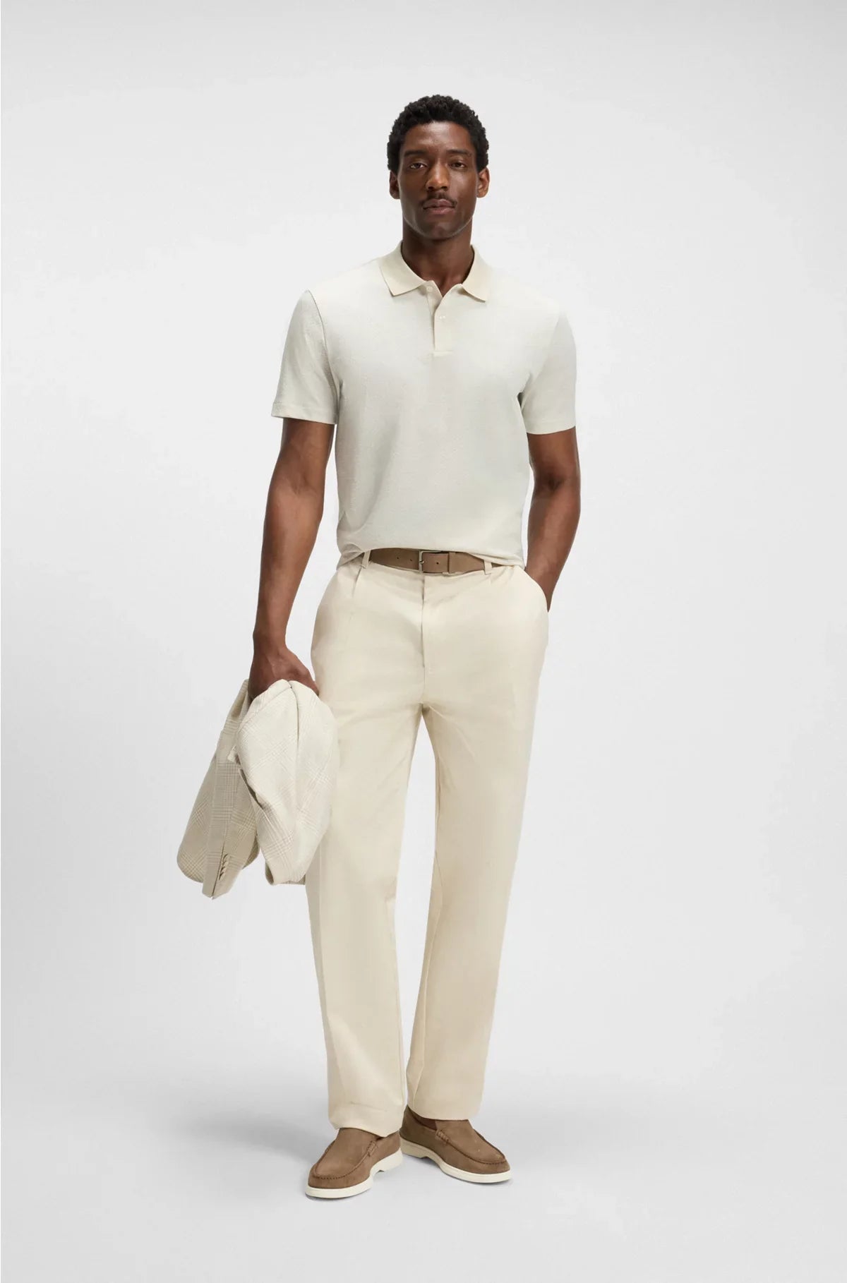 POLO IN COTONE MERCERIZZATO CON JACQUARD GEOMETRICO