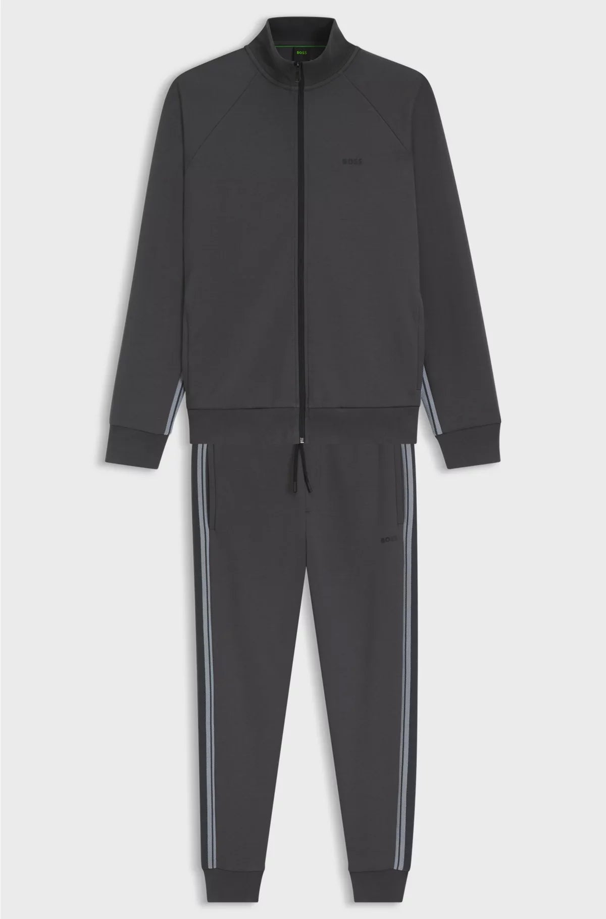 REGULAR-FIT TRACKSUIT SET IN STRETCH COTTON WITH STRIPED TRIMS