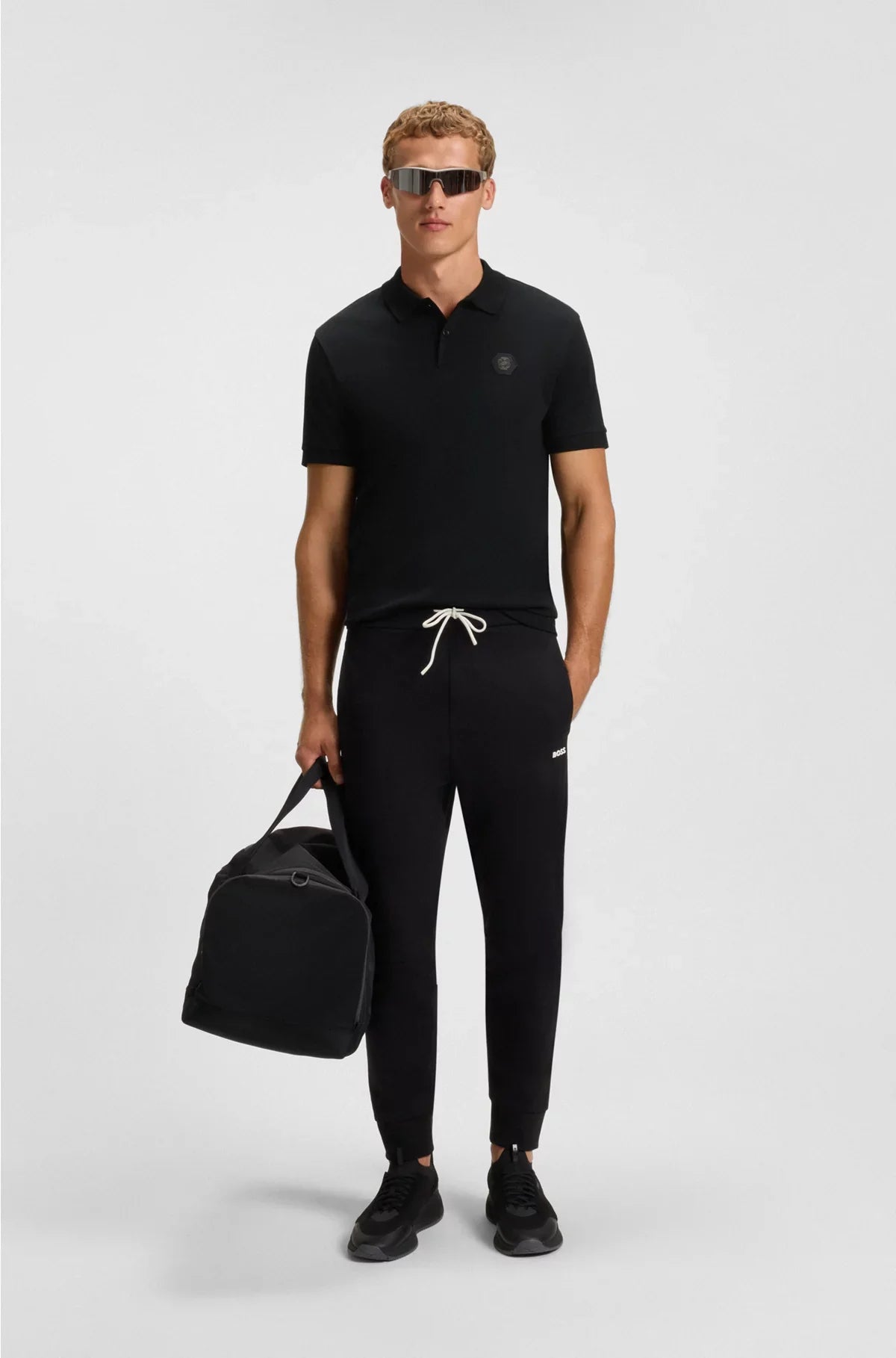 PIMA-COTTON POLO SHIRT WITH DOUBLE B MONOGRAM