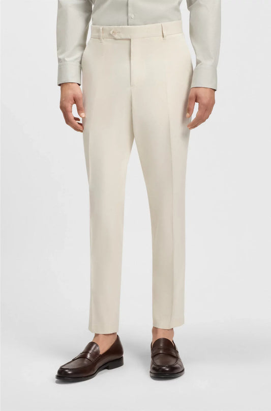 MACHINE-WASHABLE TAPERED-FIT TROUSERS IN STRETCH FABRIC