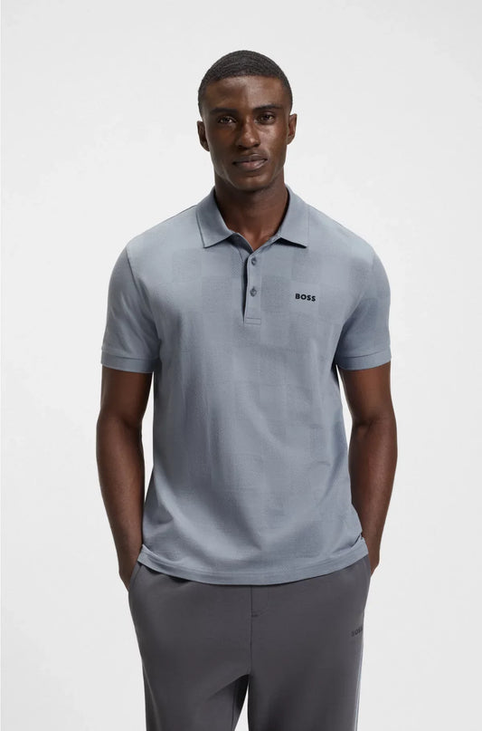 POLO IN COTONE CON BODY-MAPPING JACQUARD