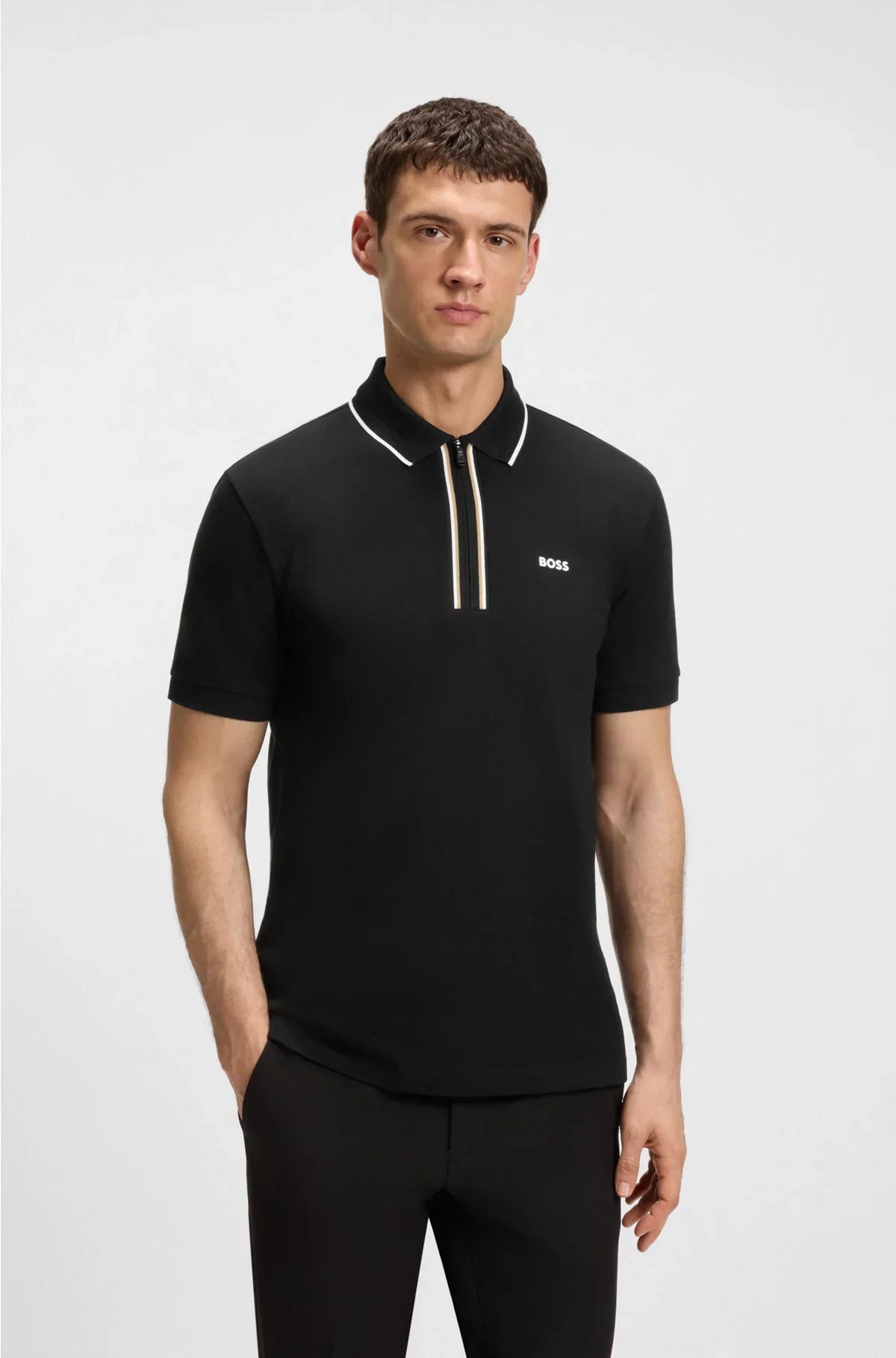POLO SLIM FIT IN COTONE ELASTICIZZATO AD ASCIUGATURA RAPIDA