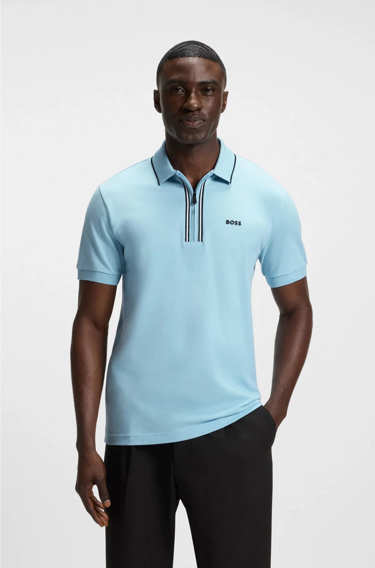 POLO SLIM FIT IN COTONE ELASTICIZZATO AD ASCIUGATURA RAPIDA
