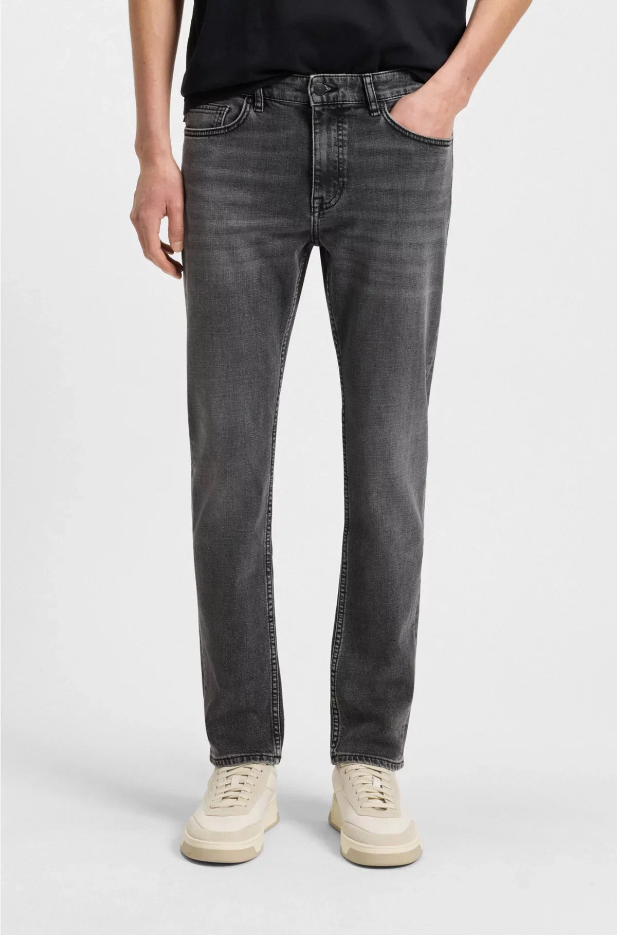 JEANS DELAWARE SLIM-FIT IN DENIM GRIGIO ELASTICIZZATO COMFORT