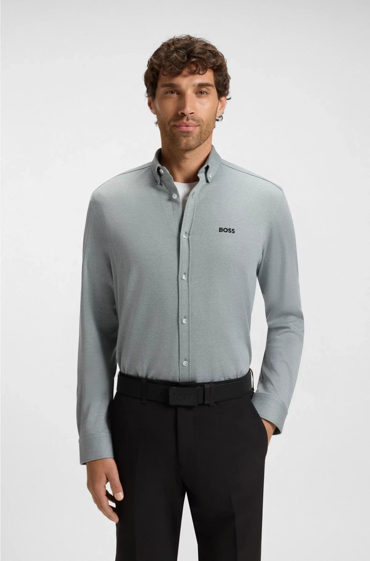 REGULAR-FIT SHIRT IN DYNAMIC COTTON JERSEY