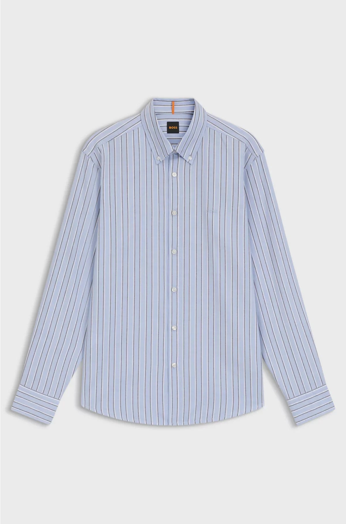 CAMICIA REGULAR FIT IN COTONE STRETCH A RIGHE