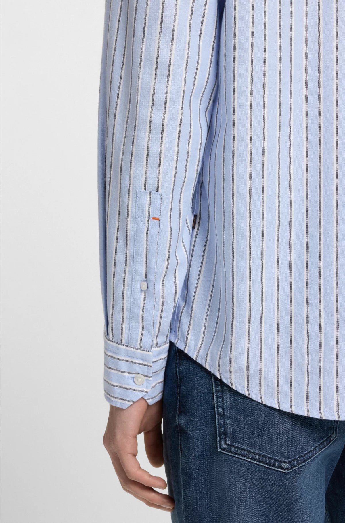 CAMICIA REGULAR FIT IN COTONE STRETCH A RIGHE