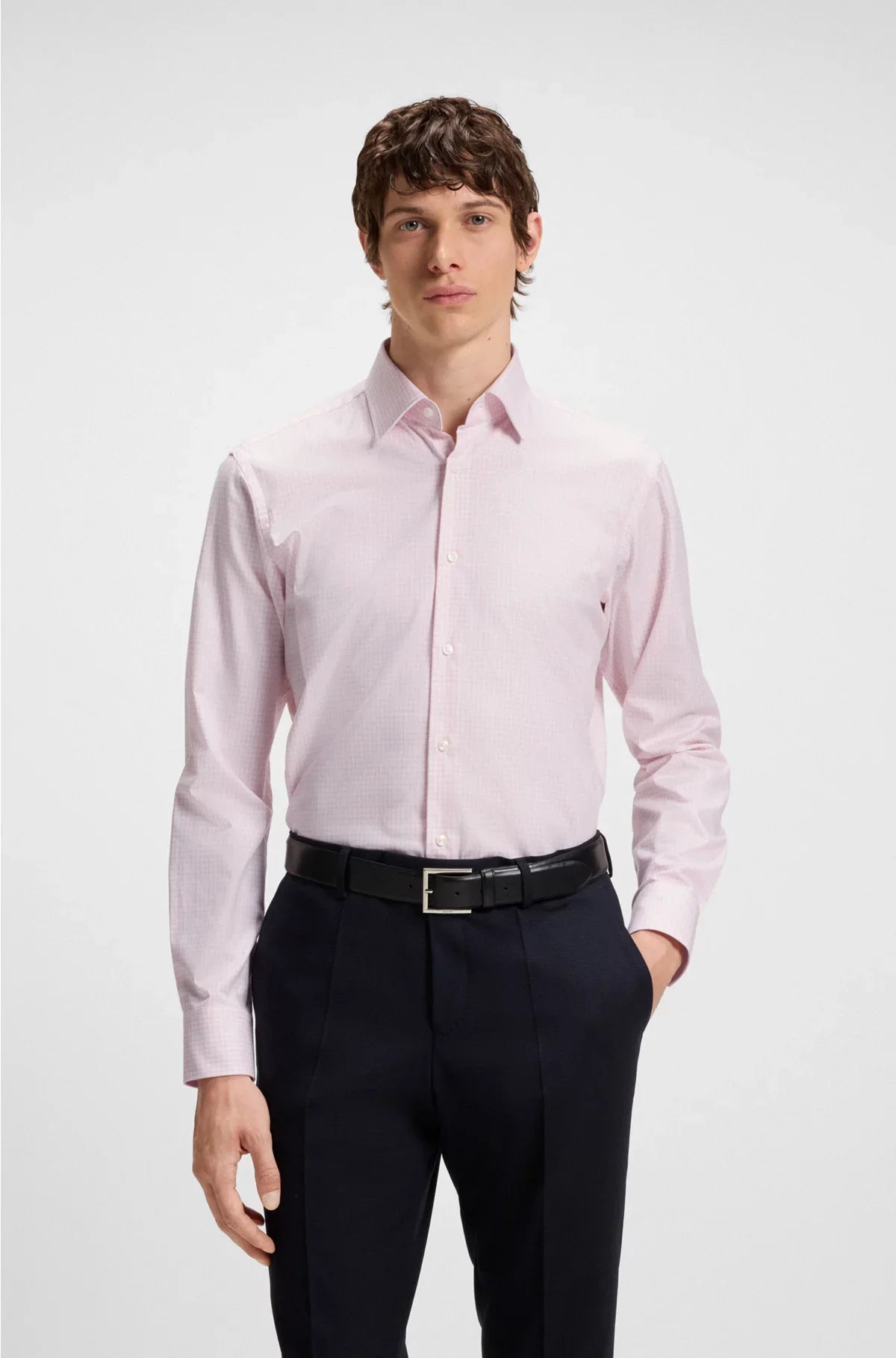 REGULAR-FIT SHIRT IN EASY-IRON STRETCH-COTTON TWILL