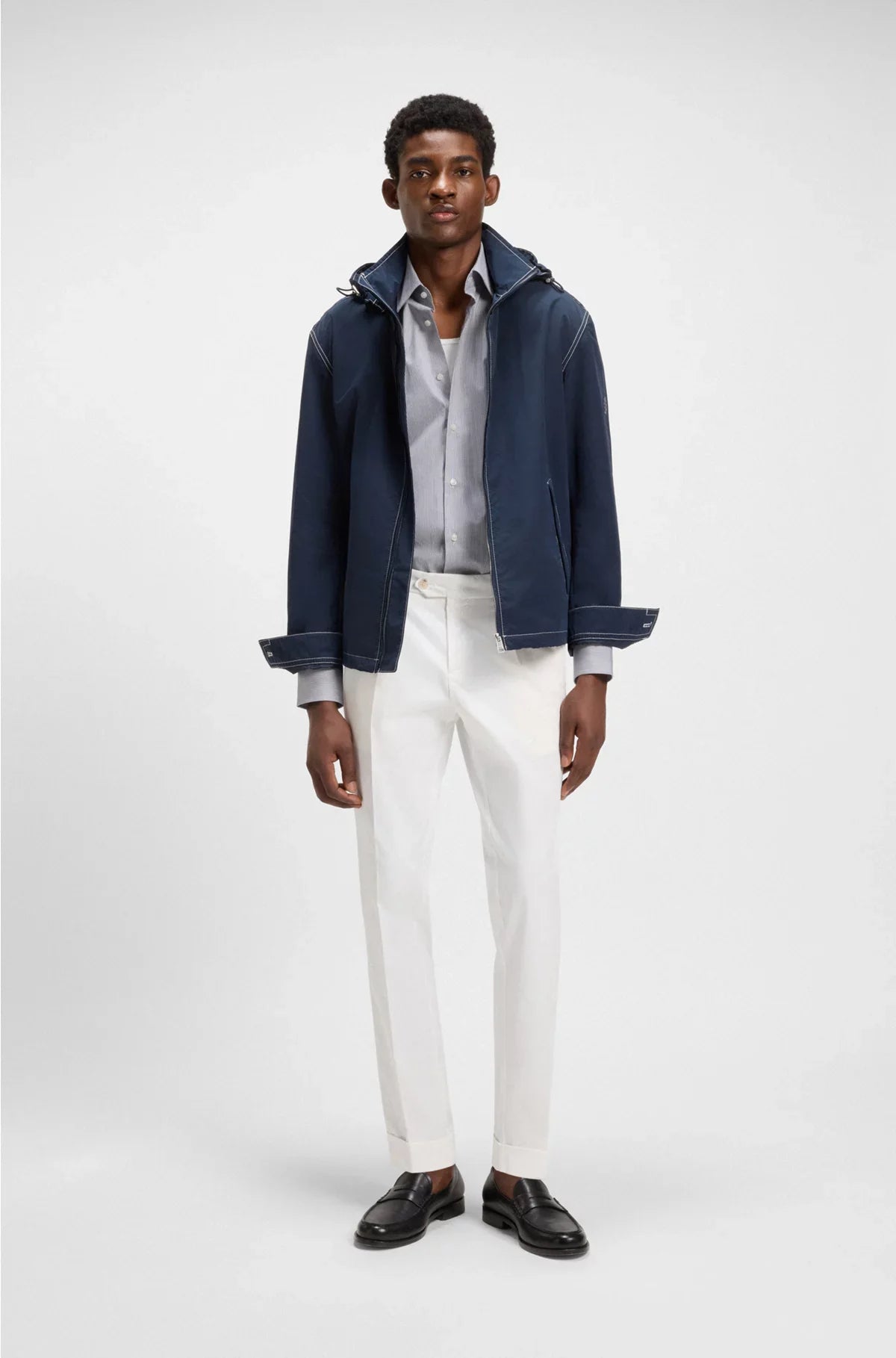 REGULAR-FIT SHIRT IN EASY-IRON STRETCH-COTTON TWILL