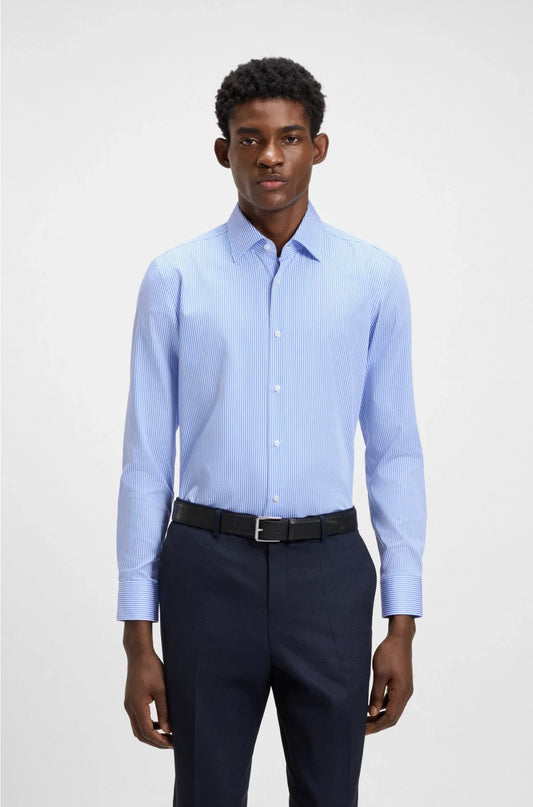 SLIM-FIT SHIRT IN EASY-IRON STRIPED COTTON