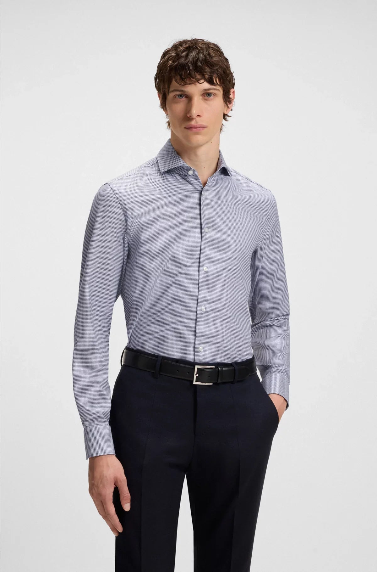 CAMICIA SLIM FIT IN COTONE STRUTTURATO
