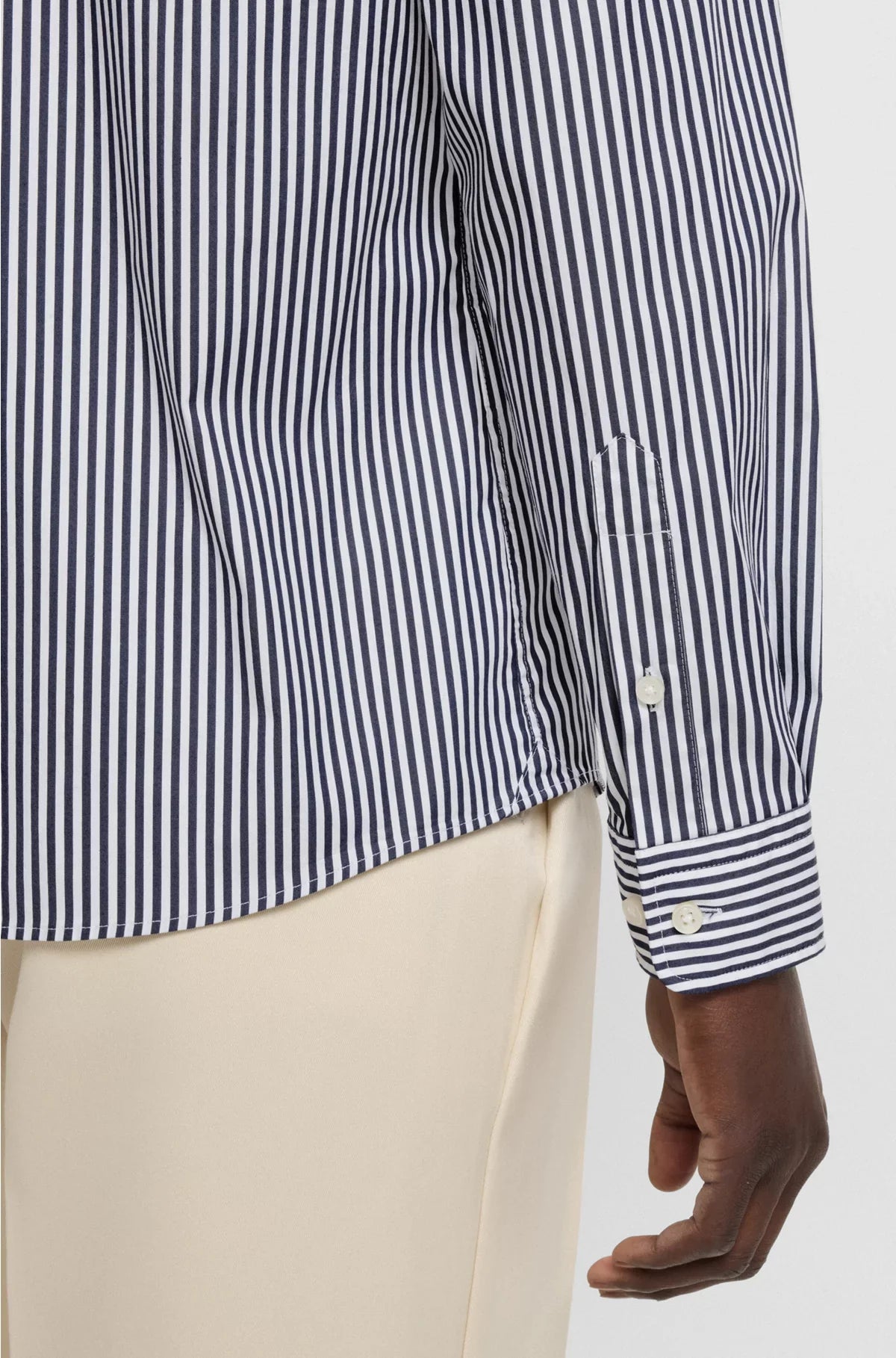 SLIM-FIT SHIRT IN A STRIPED COTTON BLEND