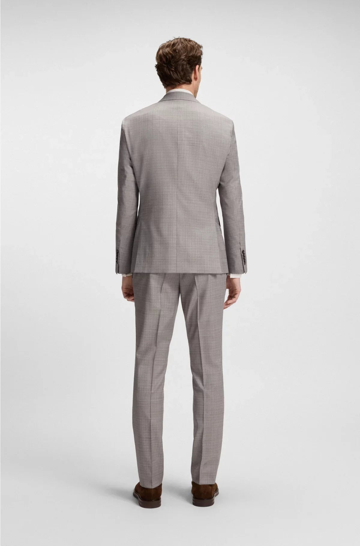 REGULAR-FIT SUIT IN CHECKED VIRGIN WOOL