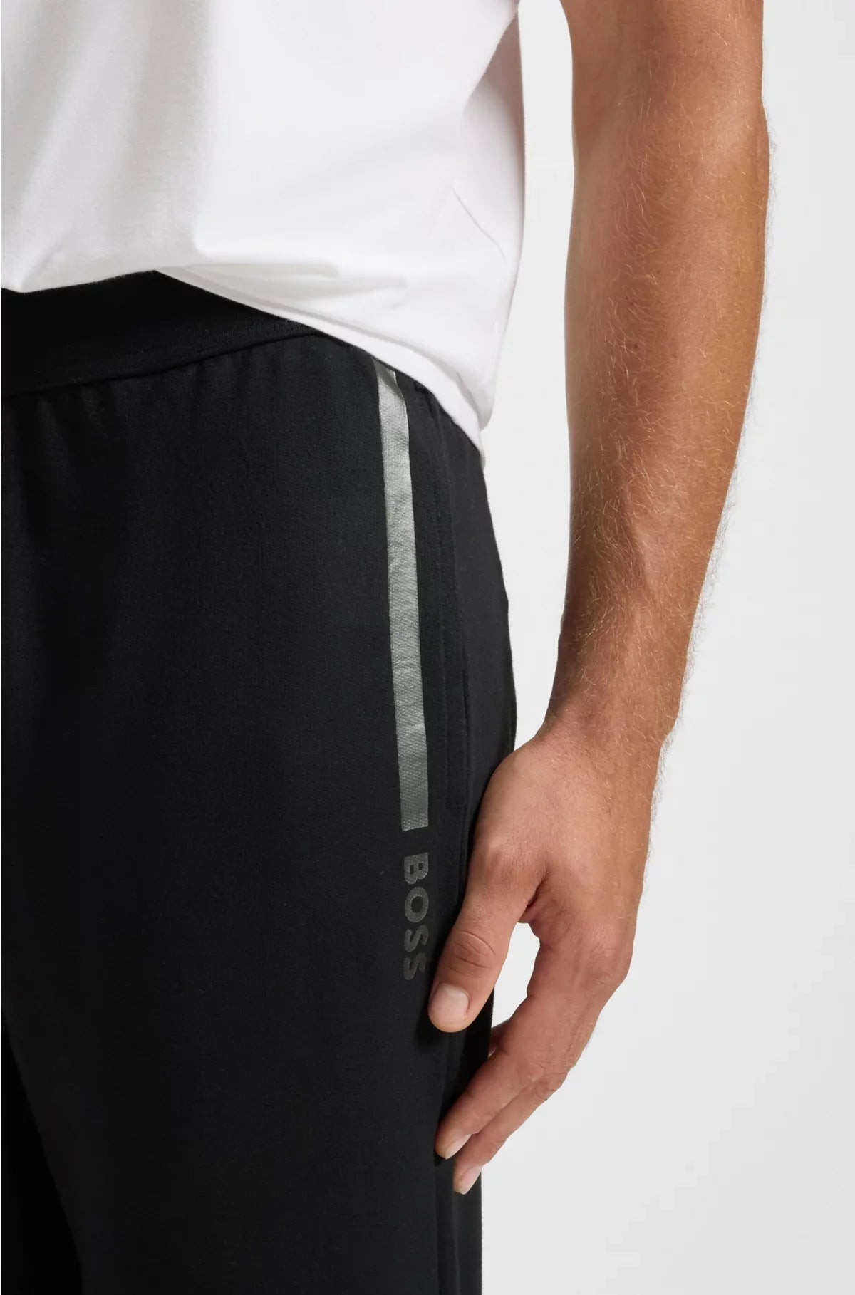 COTTON-TERRY TRACKSUIT BOTTOMS WITH LOGO PRINT