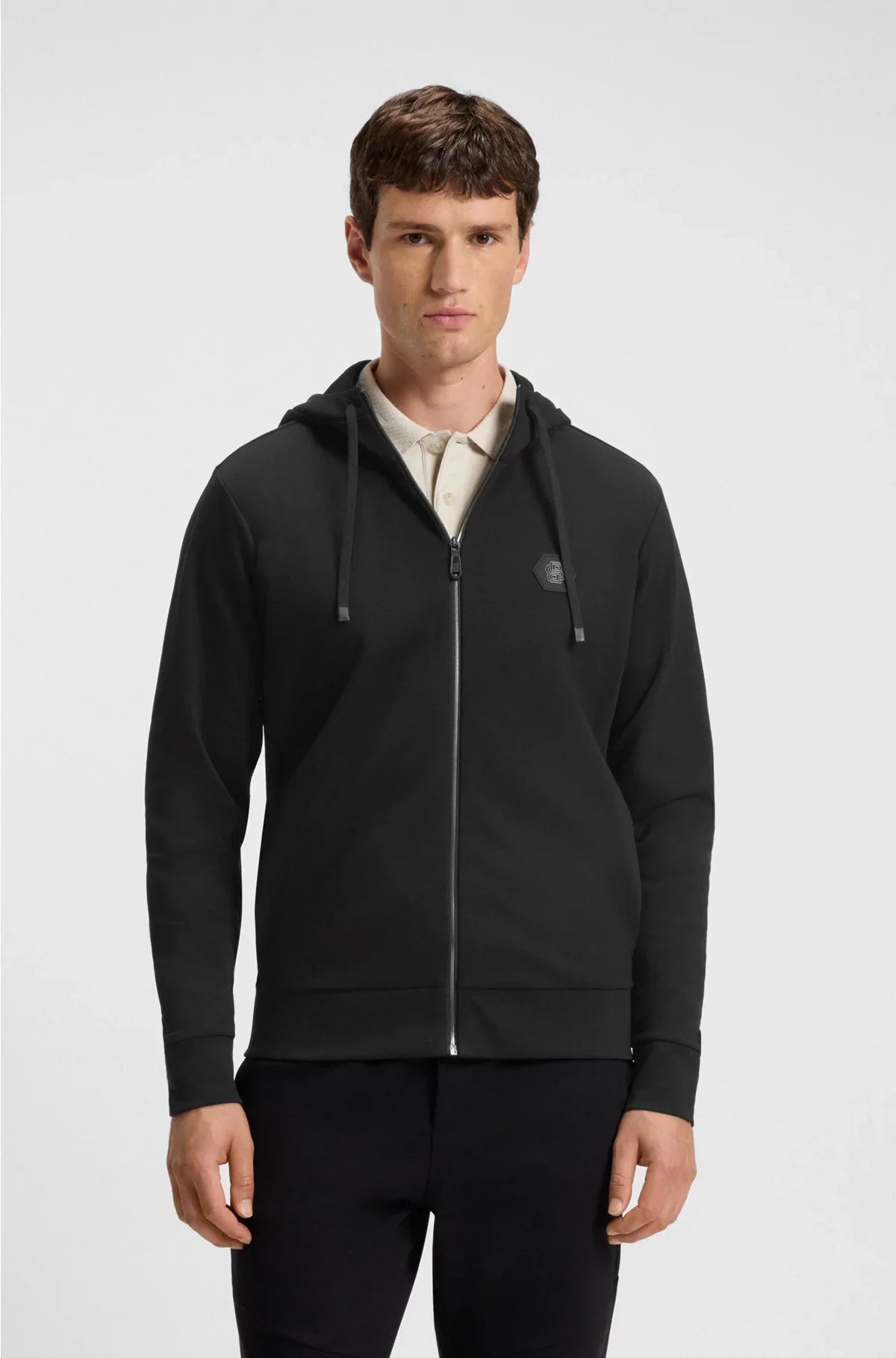 RELAXED-FIT COTTON-BLEND HOODIE WITH DOUBLE B MONOGRAM