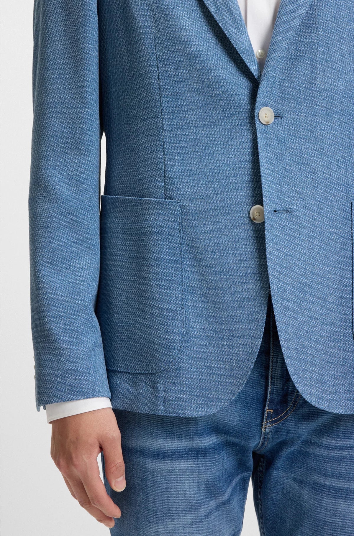 SLIM-FIT BLAZER INMICRO-PATTERNED COMFORT-STRETCH CLOTH