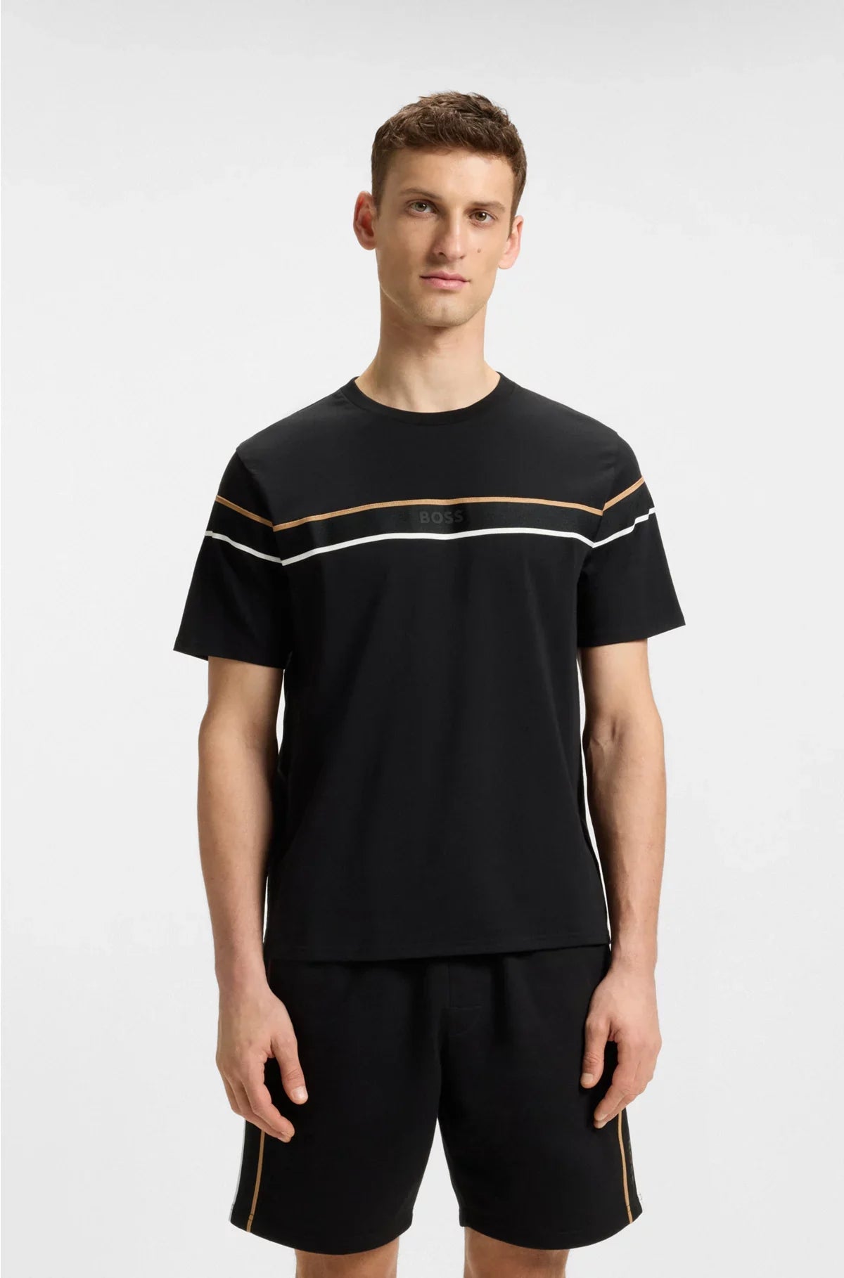 COTTON-JERSEY T-SHIRT WITH TAPE TRIMS