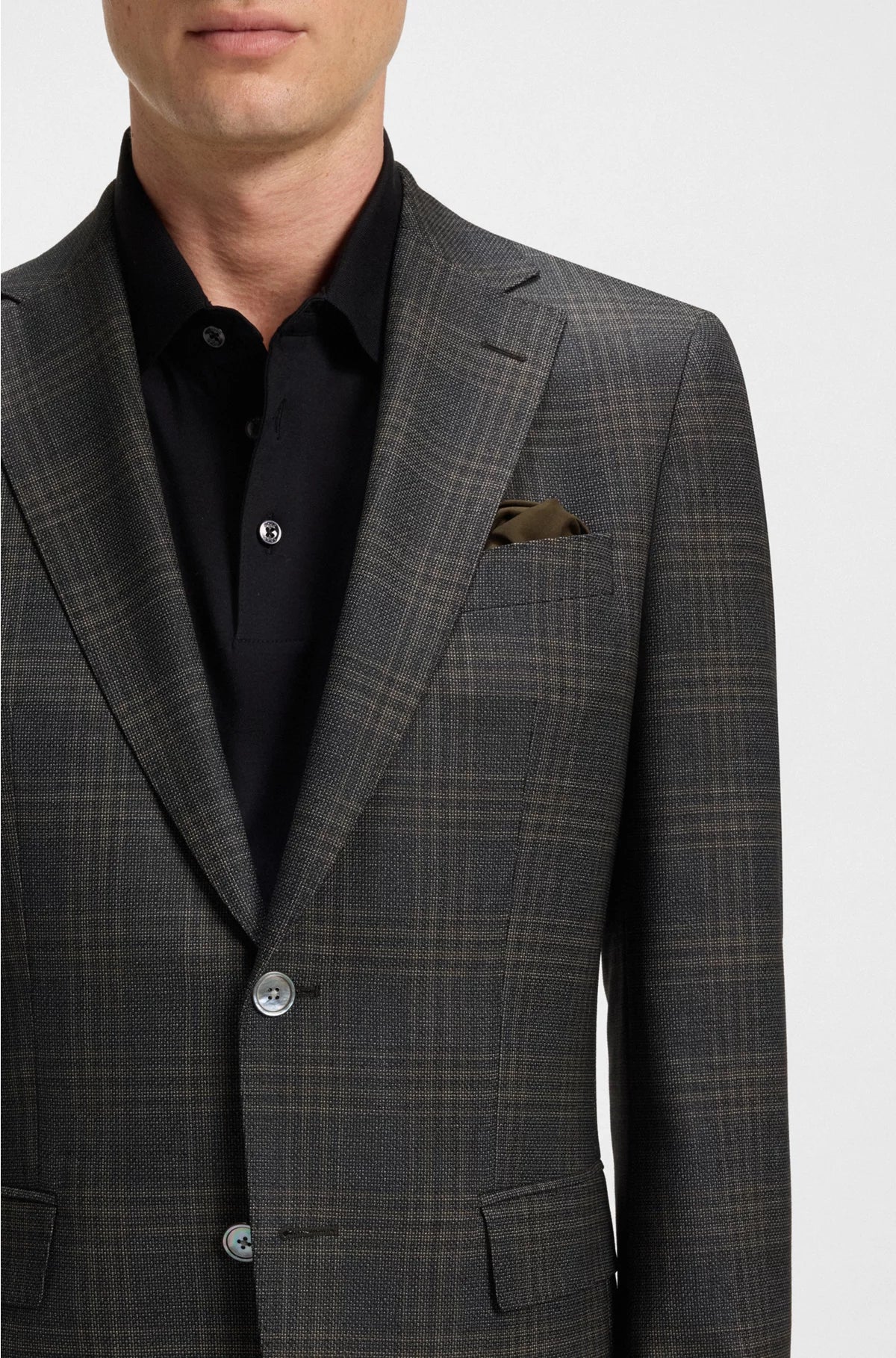 SLIM-FIT BLAZER IN CHECKED VIRGIN WOOL
