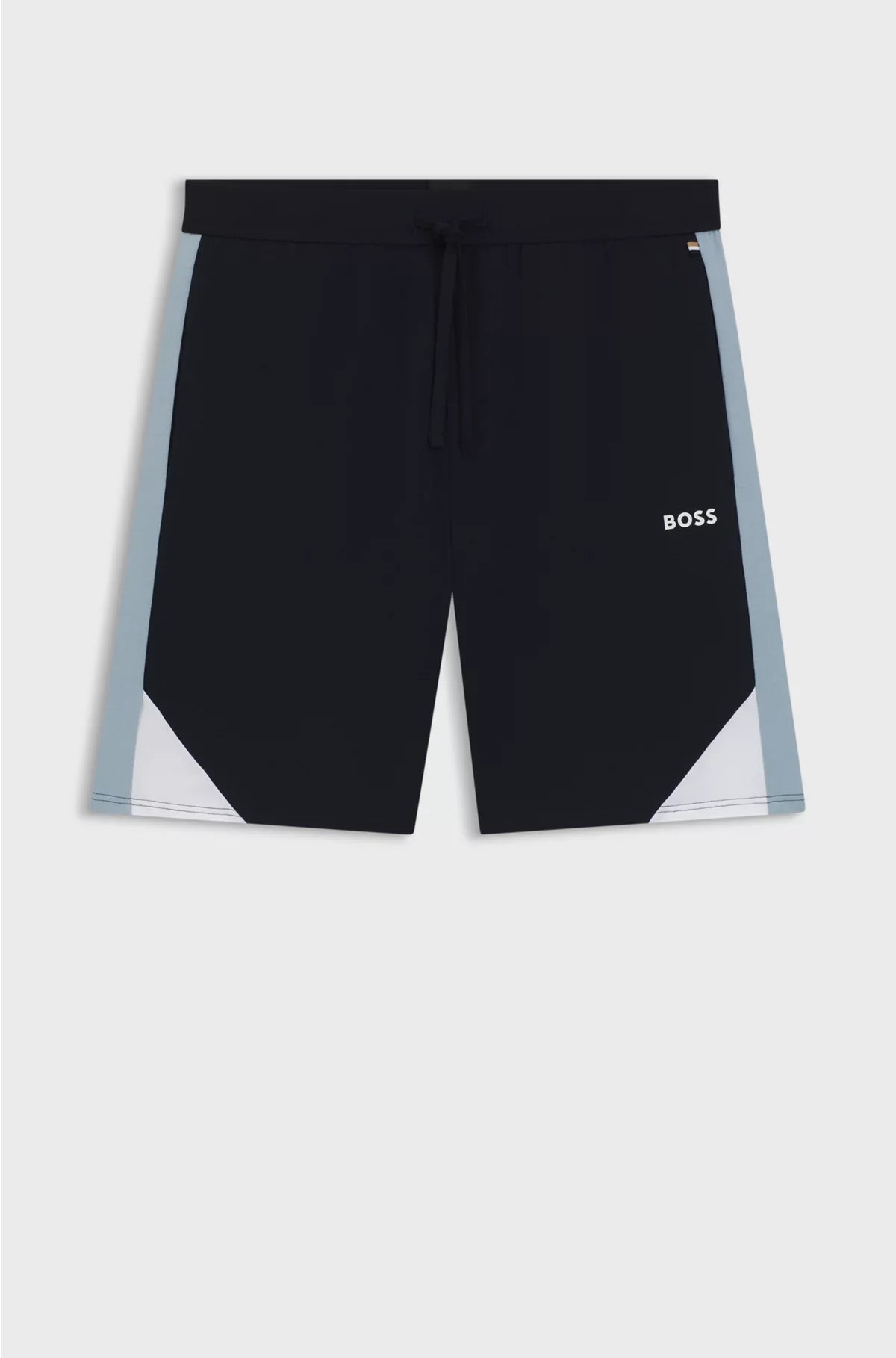 COTTON-BLEND PYJAMA SHORTS WITH CONTRAST PANELS