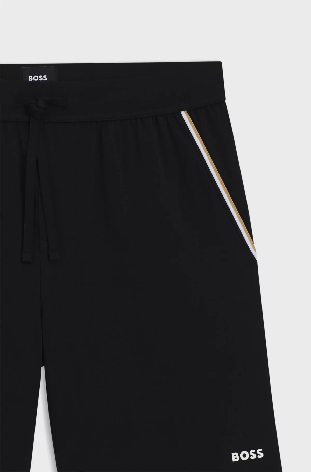 STRETCH-COTTON PYJAMA SHORTS WITH SIGNATURE-STRIPE TAPE