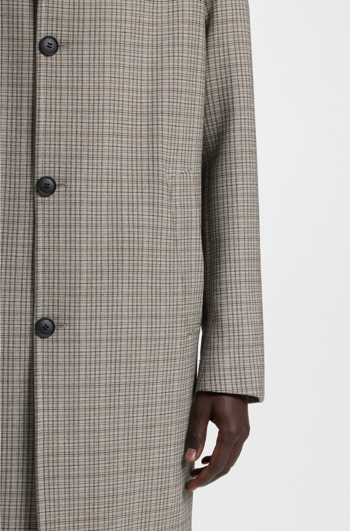 CLASSIC-FIT COAT WITH CHECK PATTERN