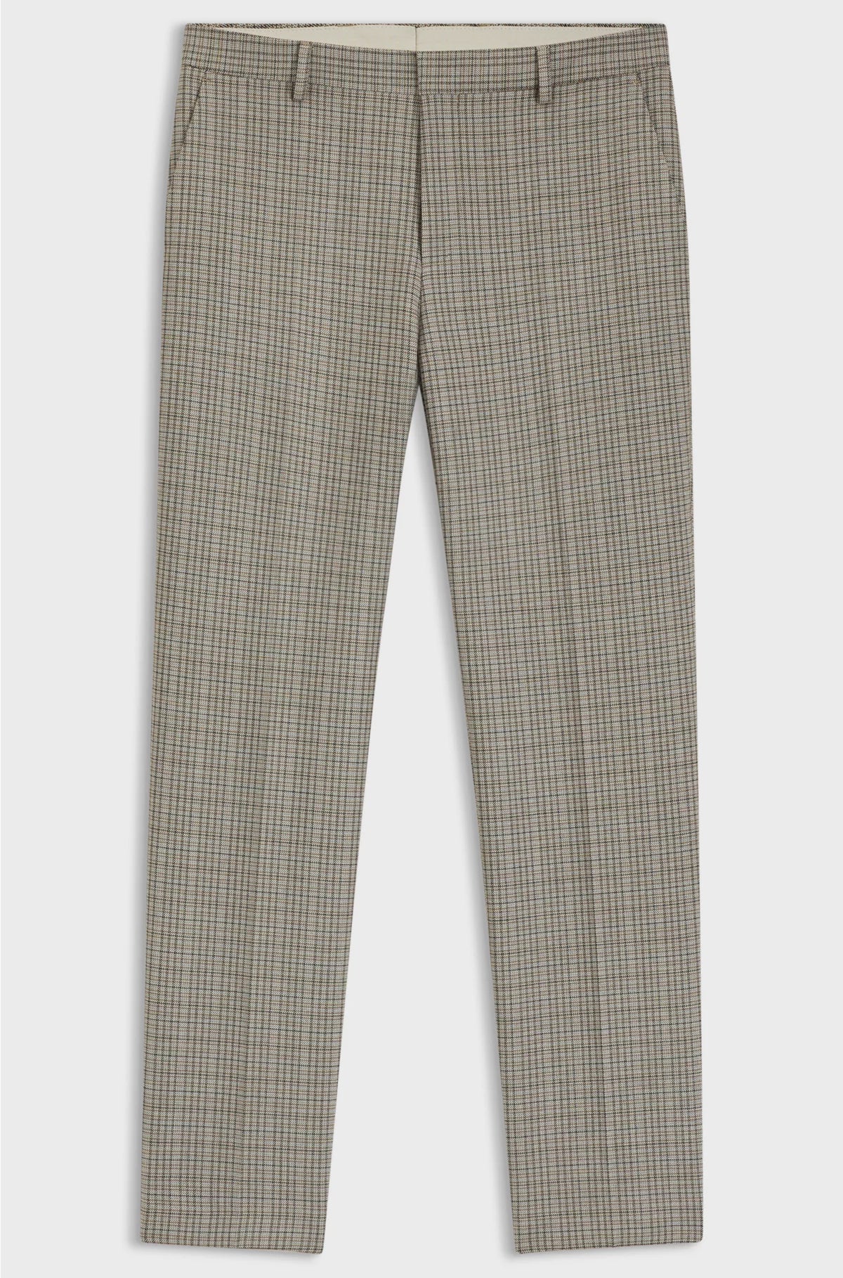RELAXED-FIT TROUSERS IN CHECKED STRETCH FABRIC