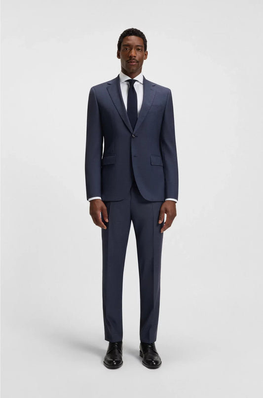 REGULAR-FIT SUIT INMICRO-PATTERNED VIRGIN WOOL