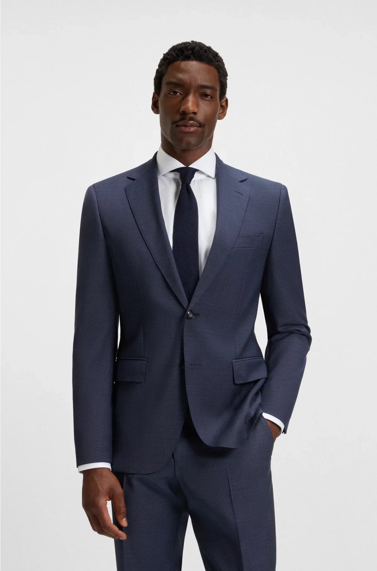 REGULAR-FIT SUIT INMICRO-PATTERNED VIRGIN WOOL