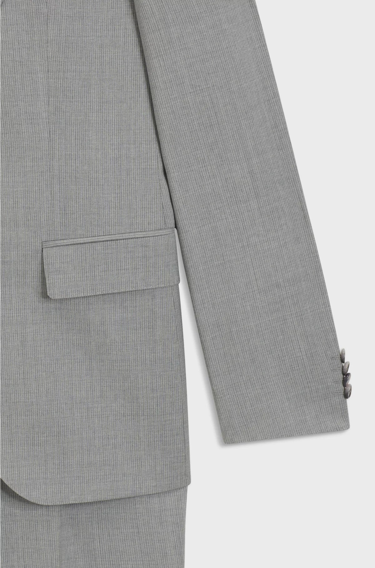 REGULAR-FIT SUIT IN PINSTRIPED VIRGIN WOOL