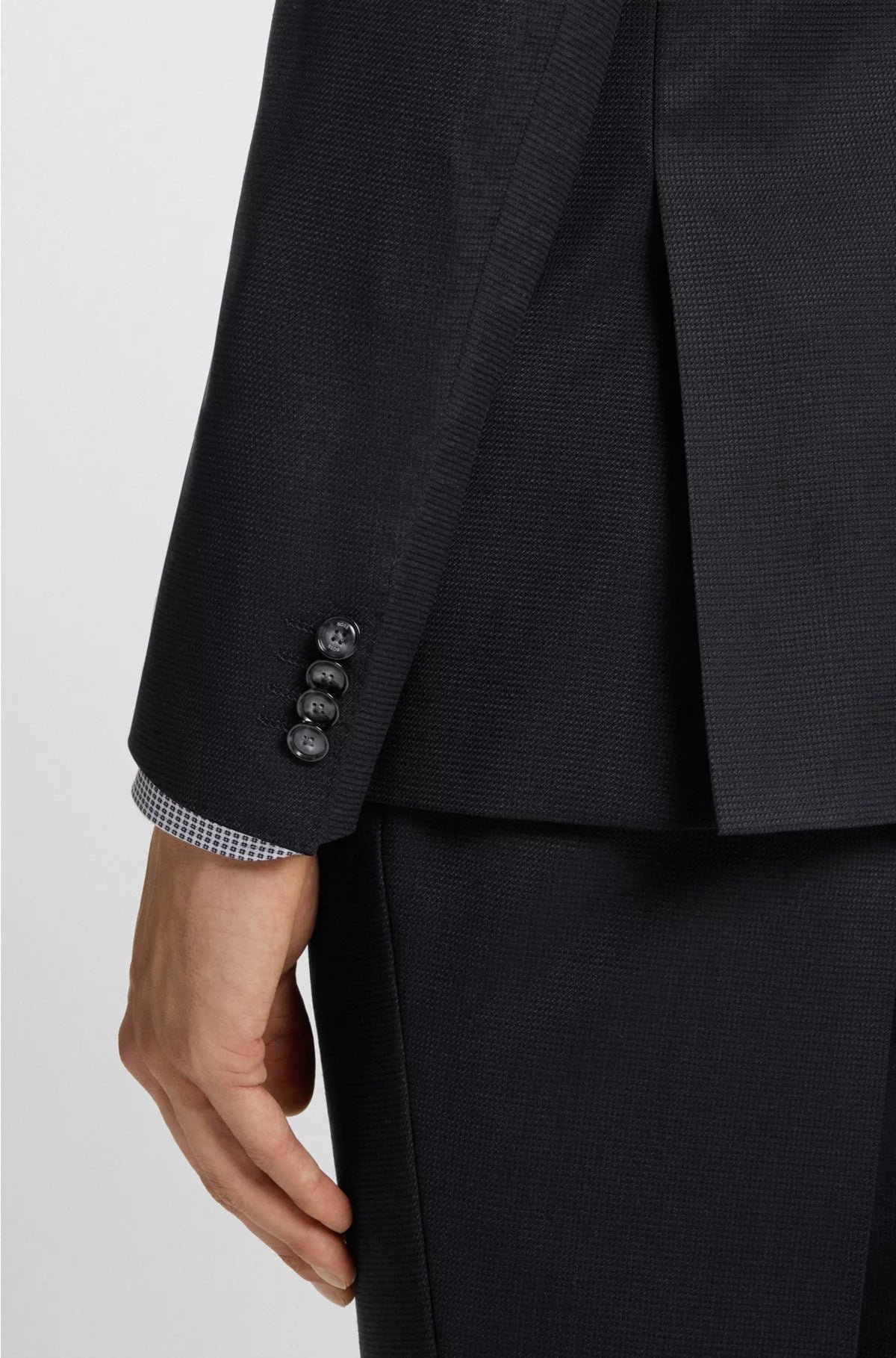 SLIM-FIT SUIT IN VIRGIN WOOL, COTTON AND STRETCH