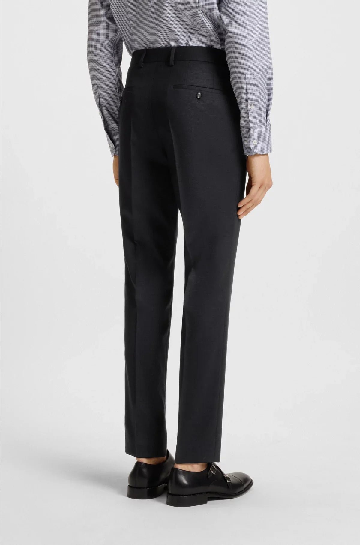SLIM-FIT SUIT IN VIRGIN WOOL, COTTON AND STRETCH