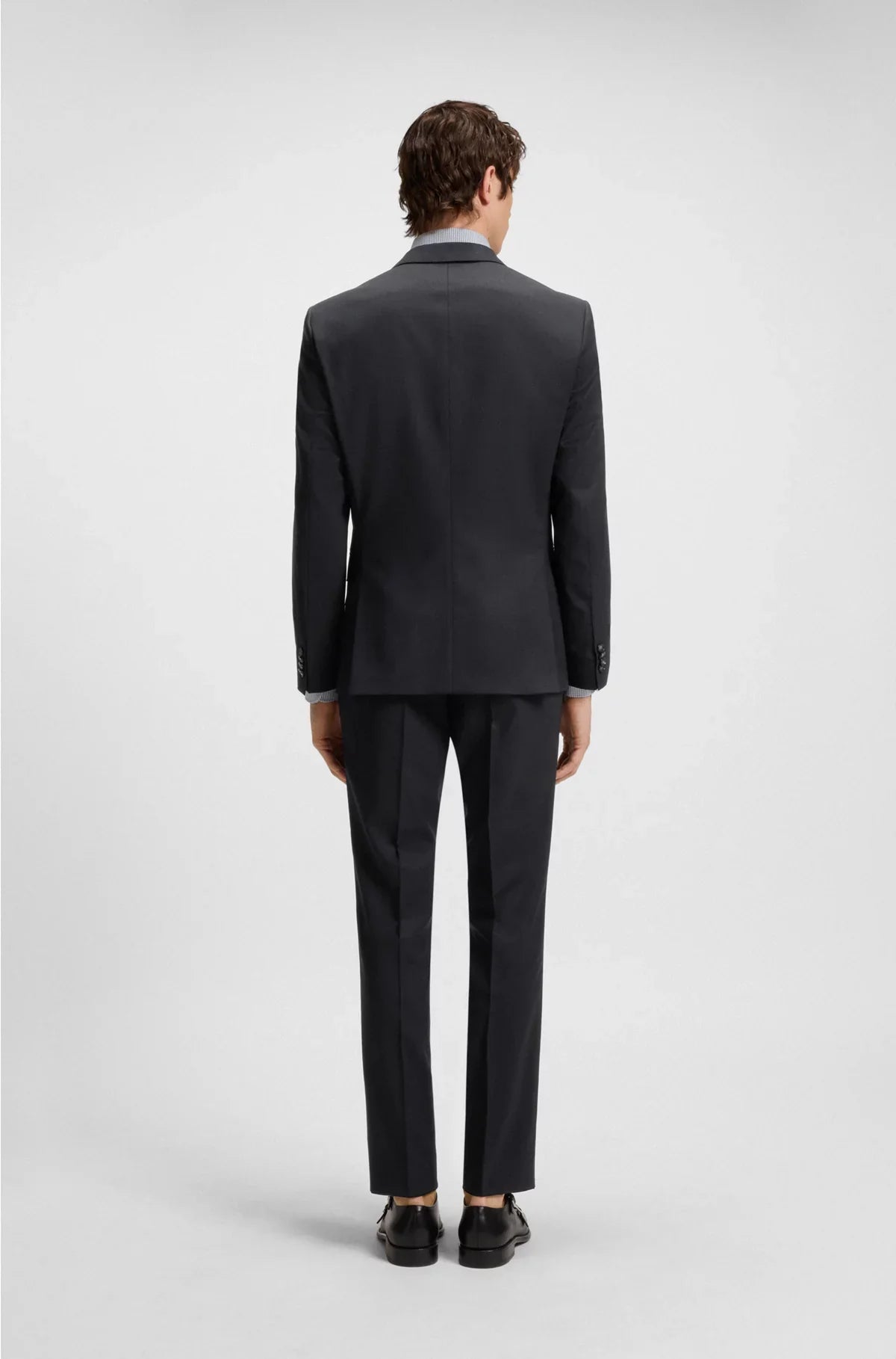 SLIM-FIT SUIT IN VIRGIN WOOL, COTTON AND STRETCH