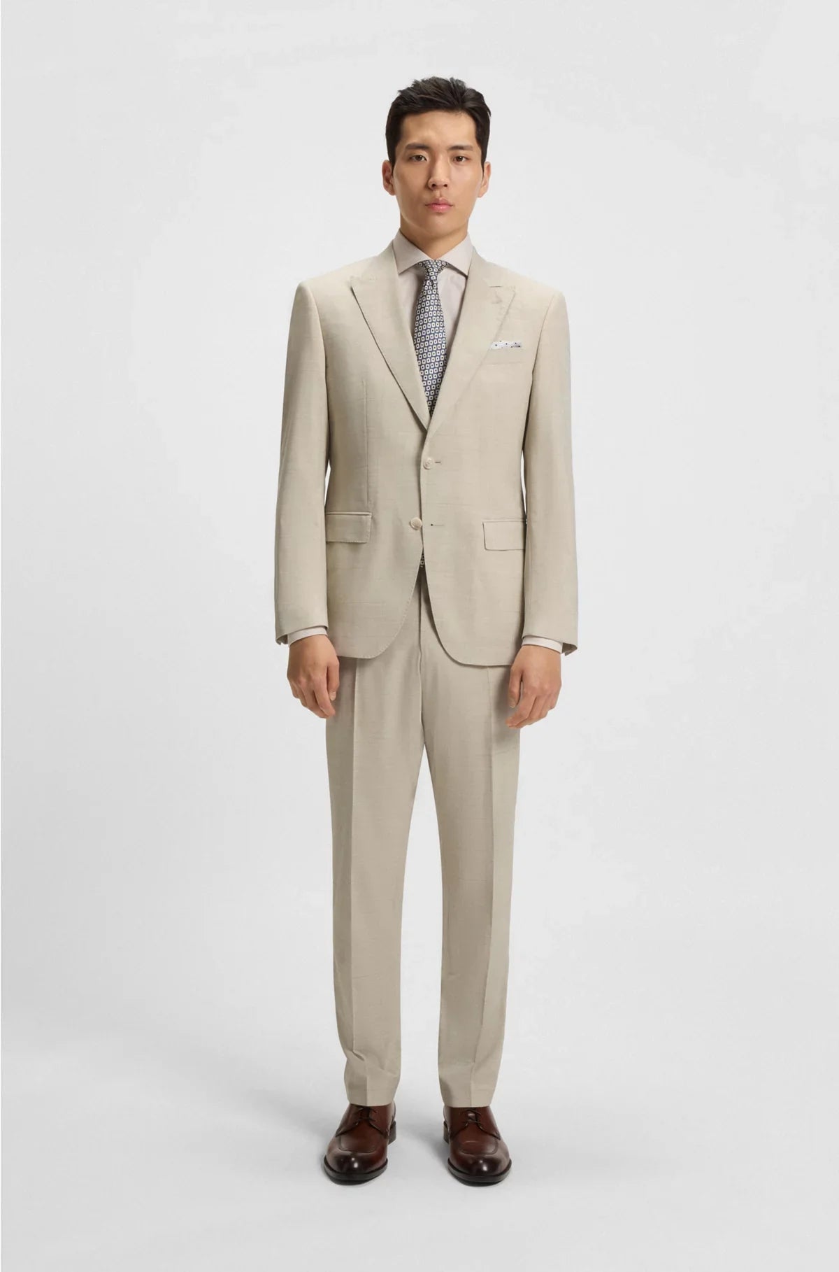 SLIM-FIT SUIT IN CHECKED STRETCH WOOL