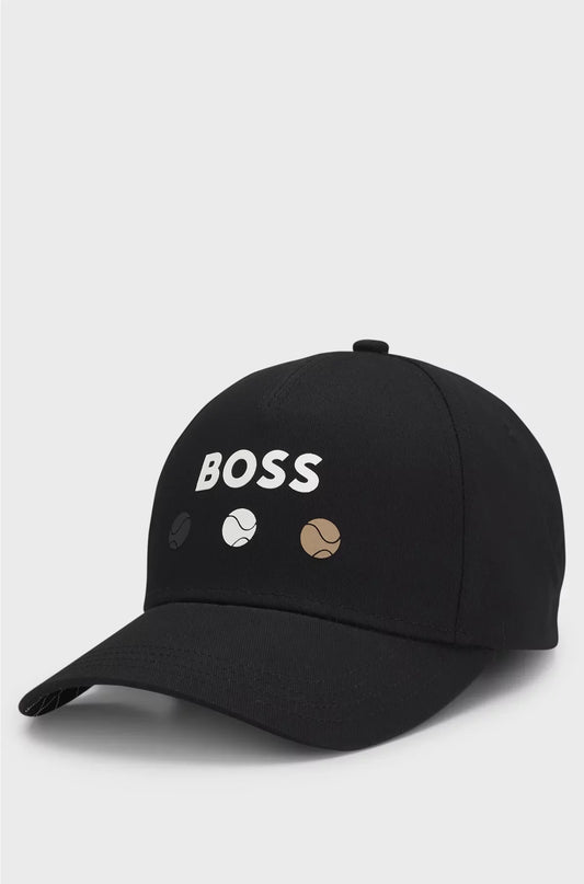 COTTON-TWILL CAP WITH TENNIS ARTWORK