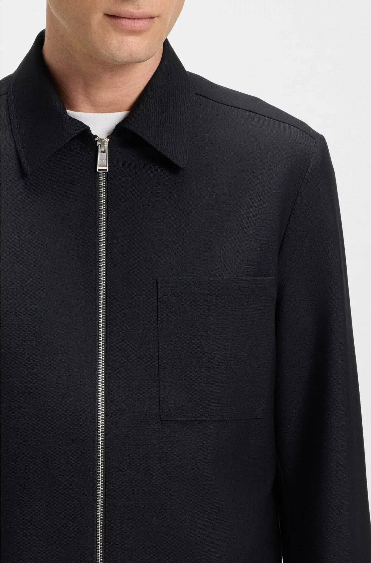 RELAXED-FIT OVERSHIRT IN MELANGE VIRGIN WOOL