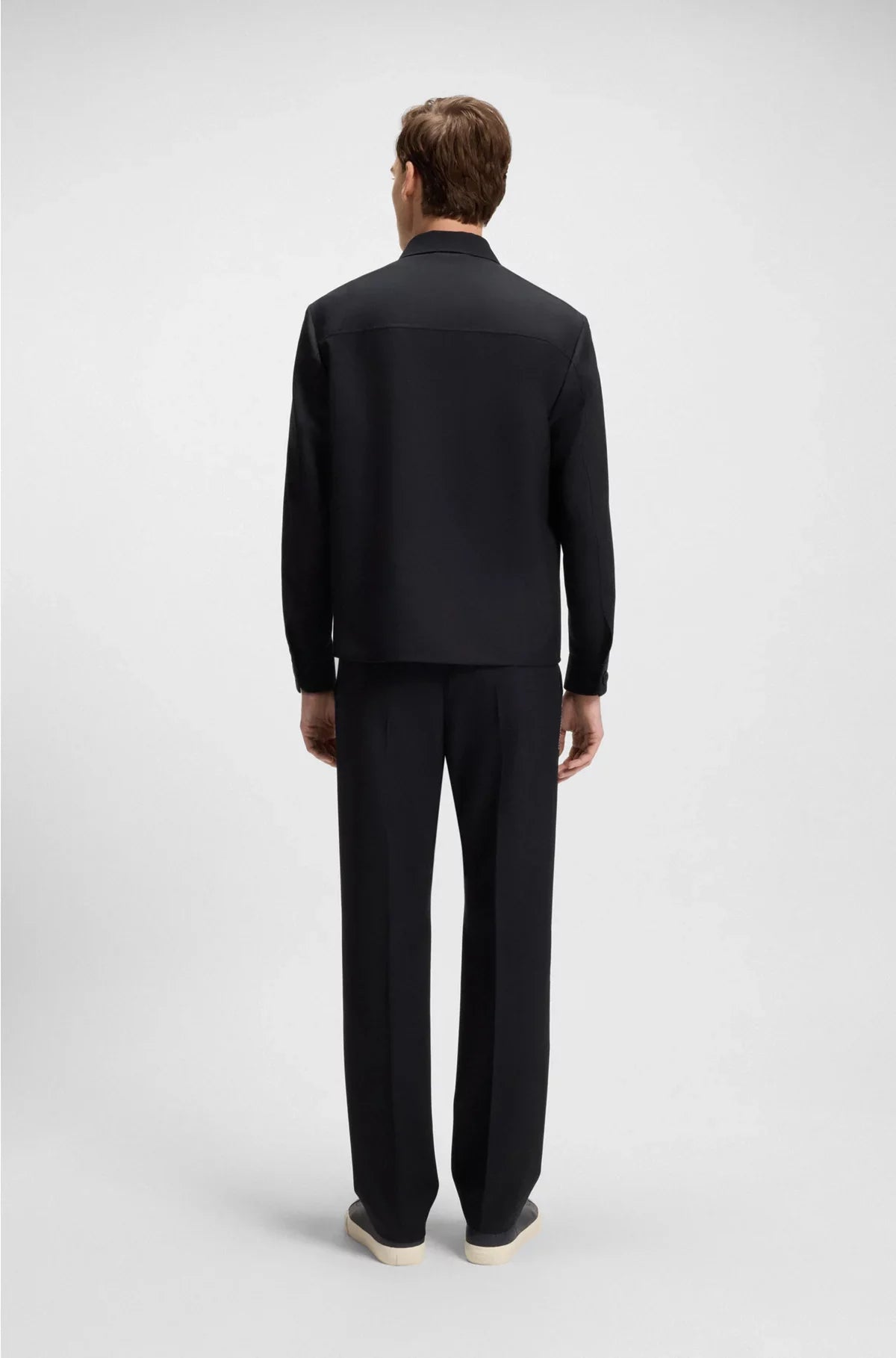 RELAXED-FIT OVERSHIRT IN MELANGE VIRGIN WOOL