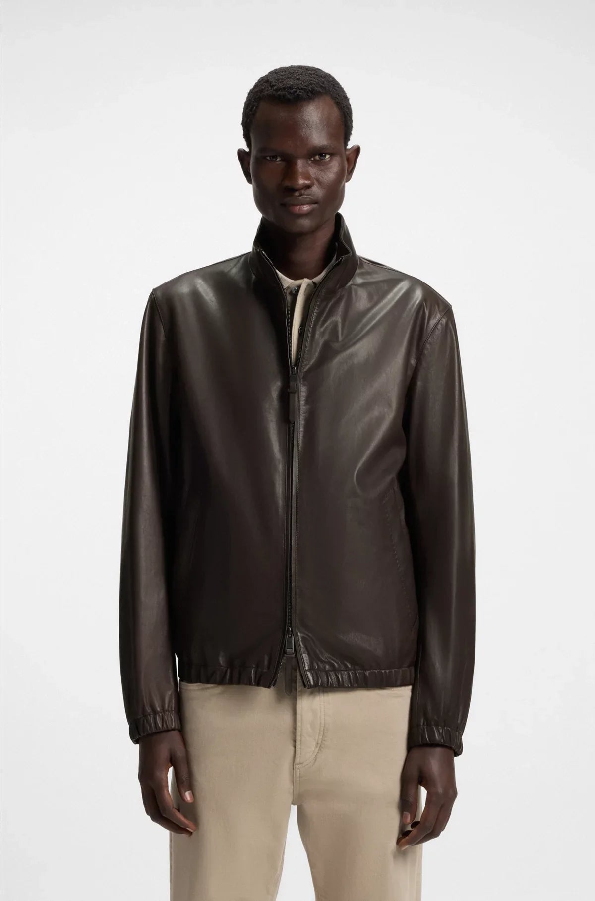REGULAR-FIT JACKET IN NAPPA LEATHER