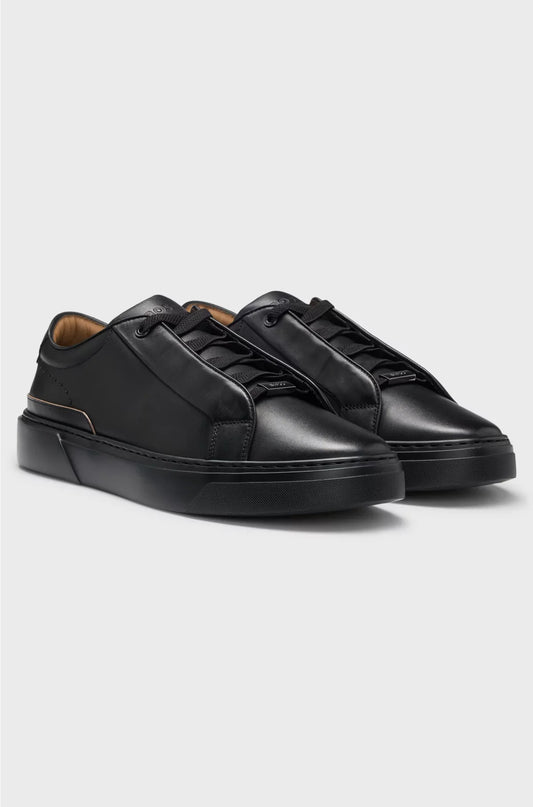 GARY LEATHER TRAINERS WITH HIDDEN LACES
