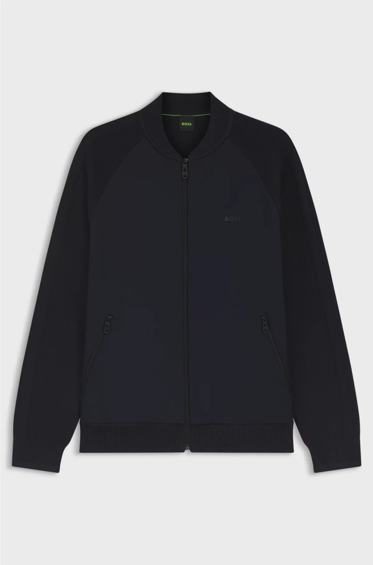 REGULAR-FIT CARDIGAN IN MIXED MATERIALS