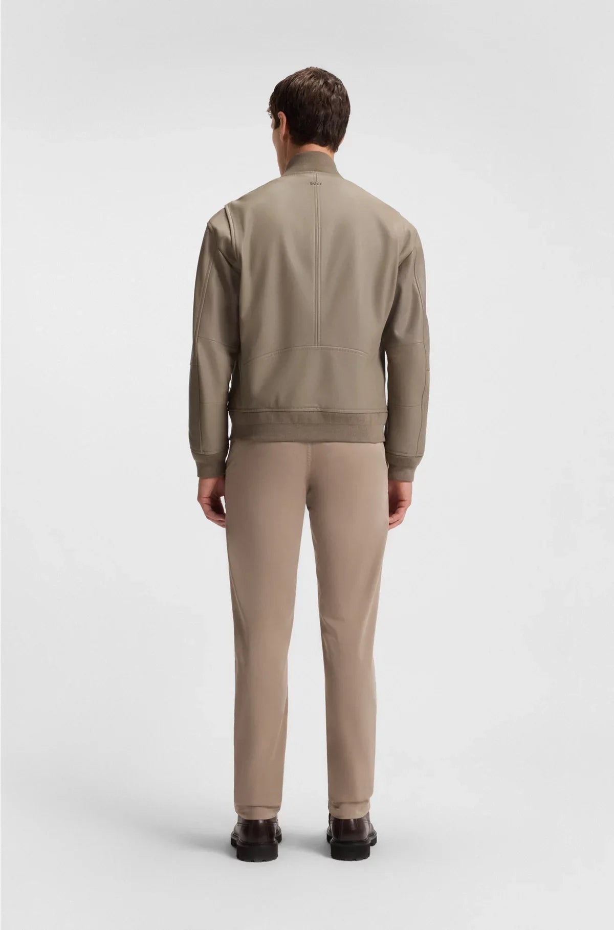REGULAR-FIT JACKET IN TEXTURED LEATHER