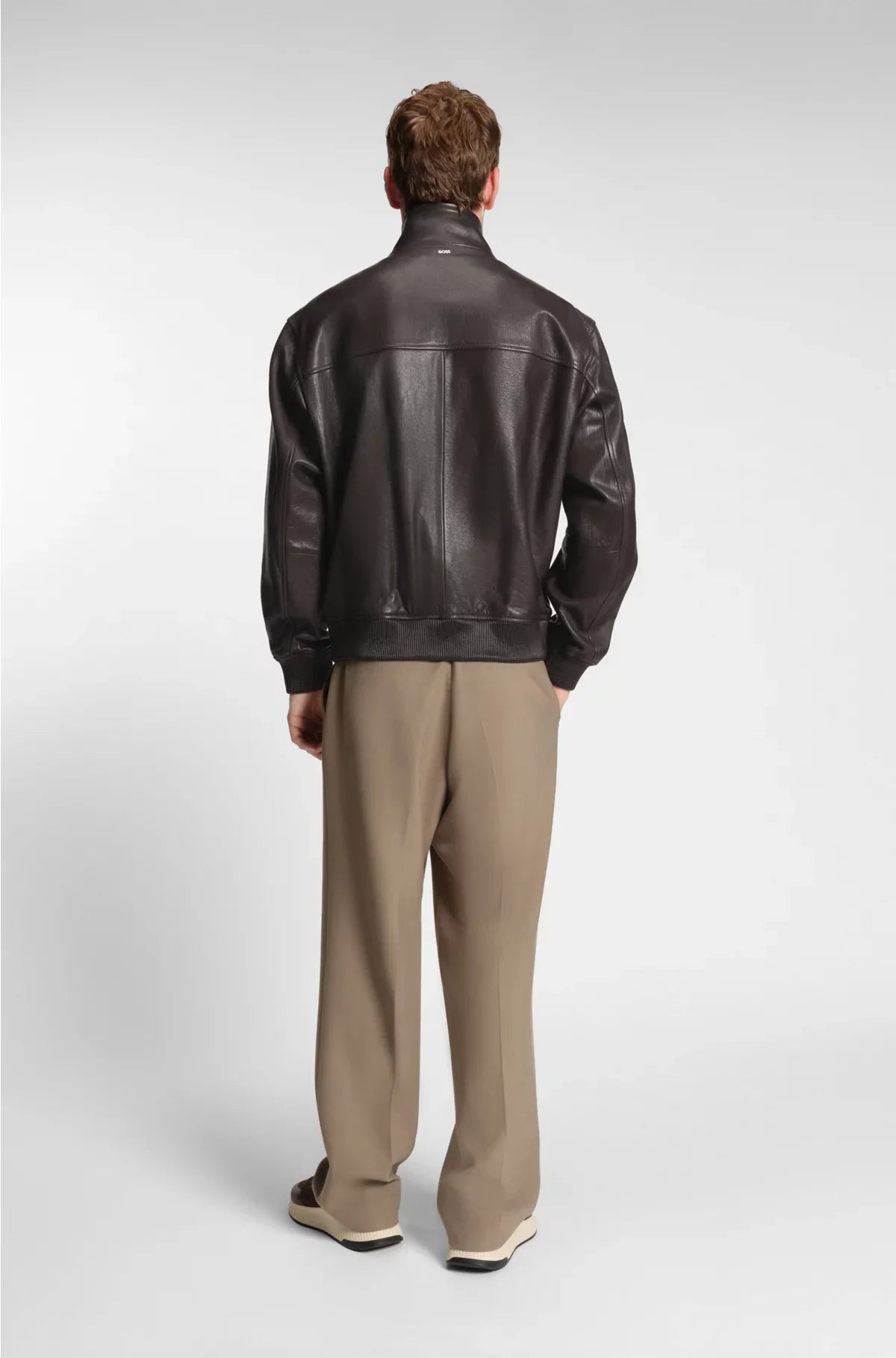 NAPPA-LEATHER JACKET WITH TWO-WAY ZIP