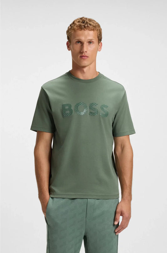 COTTON-JERSEY T-SHIRT WITH STRUCTURED LOGO