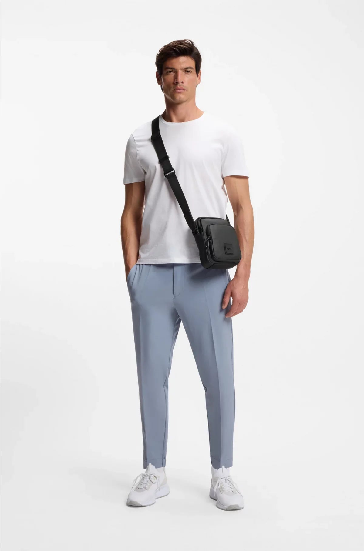COATED FABRIC REPORTER BAG WITH LOGO PATCH