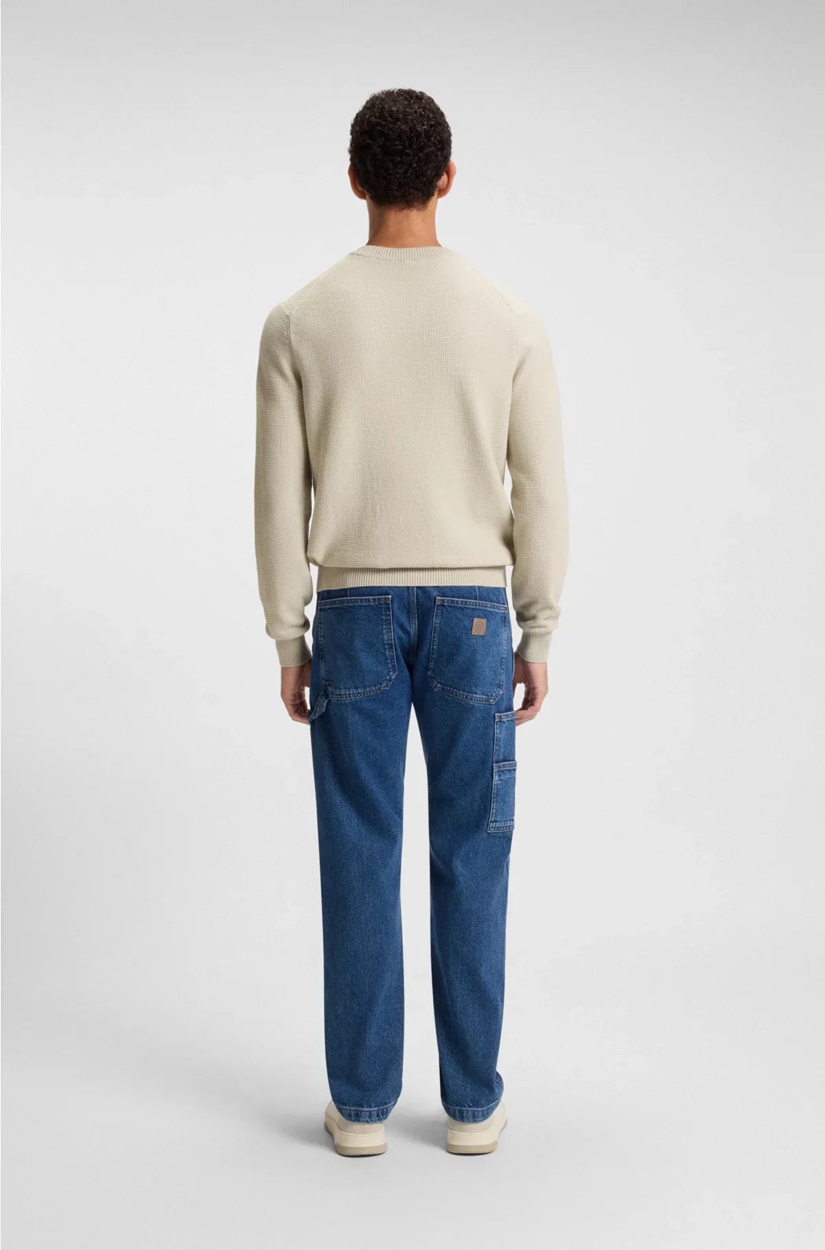 COTTON-BLEND SWEATER WITH TWO-TONE STRUCTURE