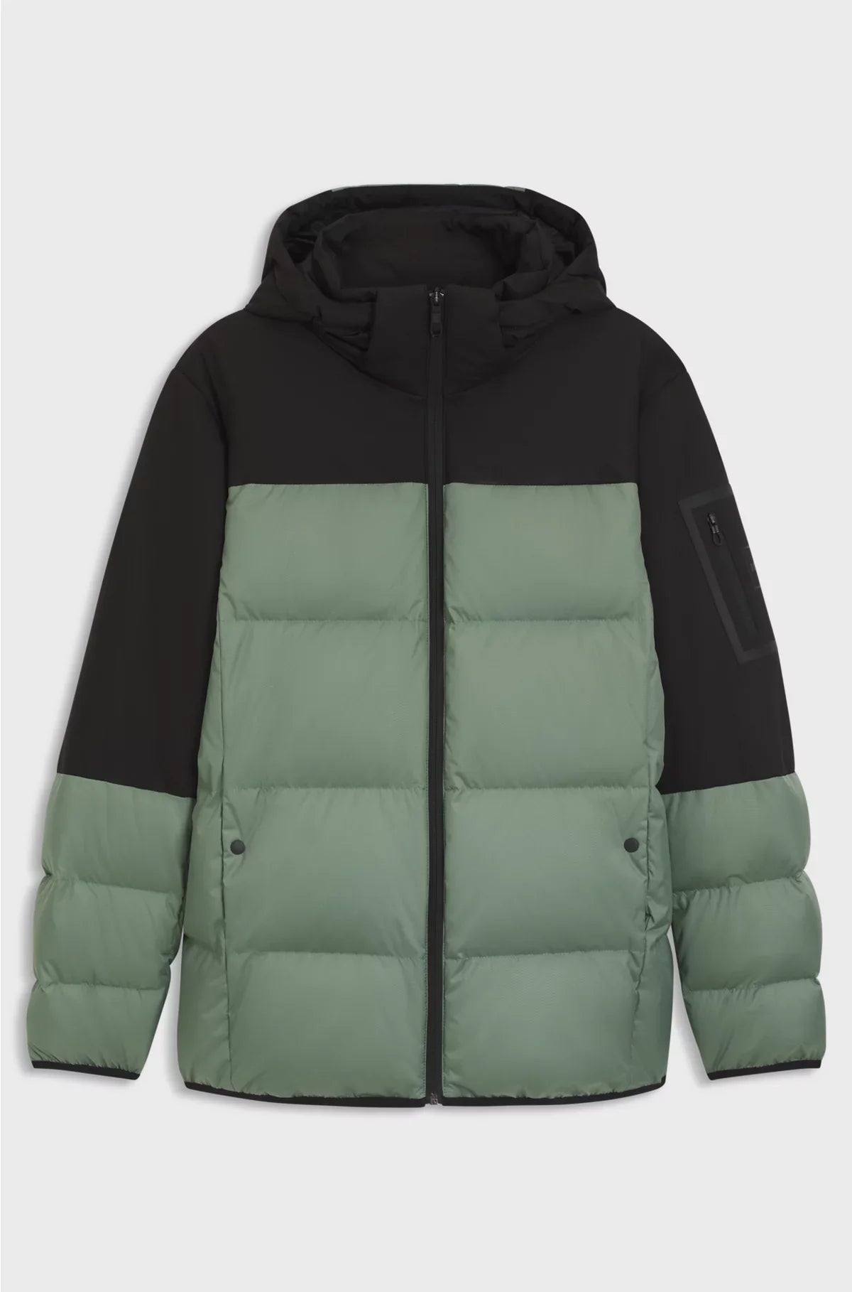 WATER-REPELLENT JACKET WITH DOWN FILLING AND DETACHABLE HOOD
