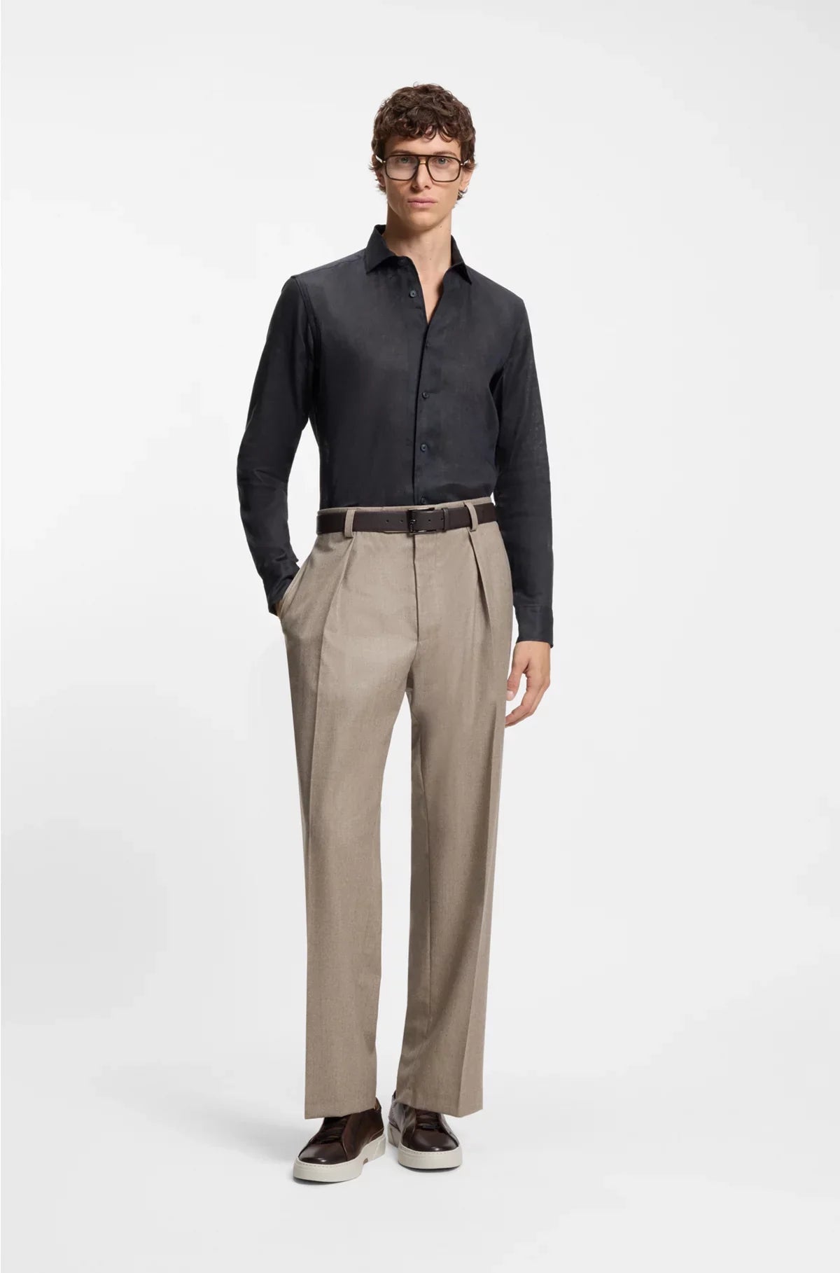 CAMICIA REGULAR FIT IN LINO