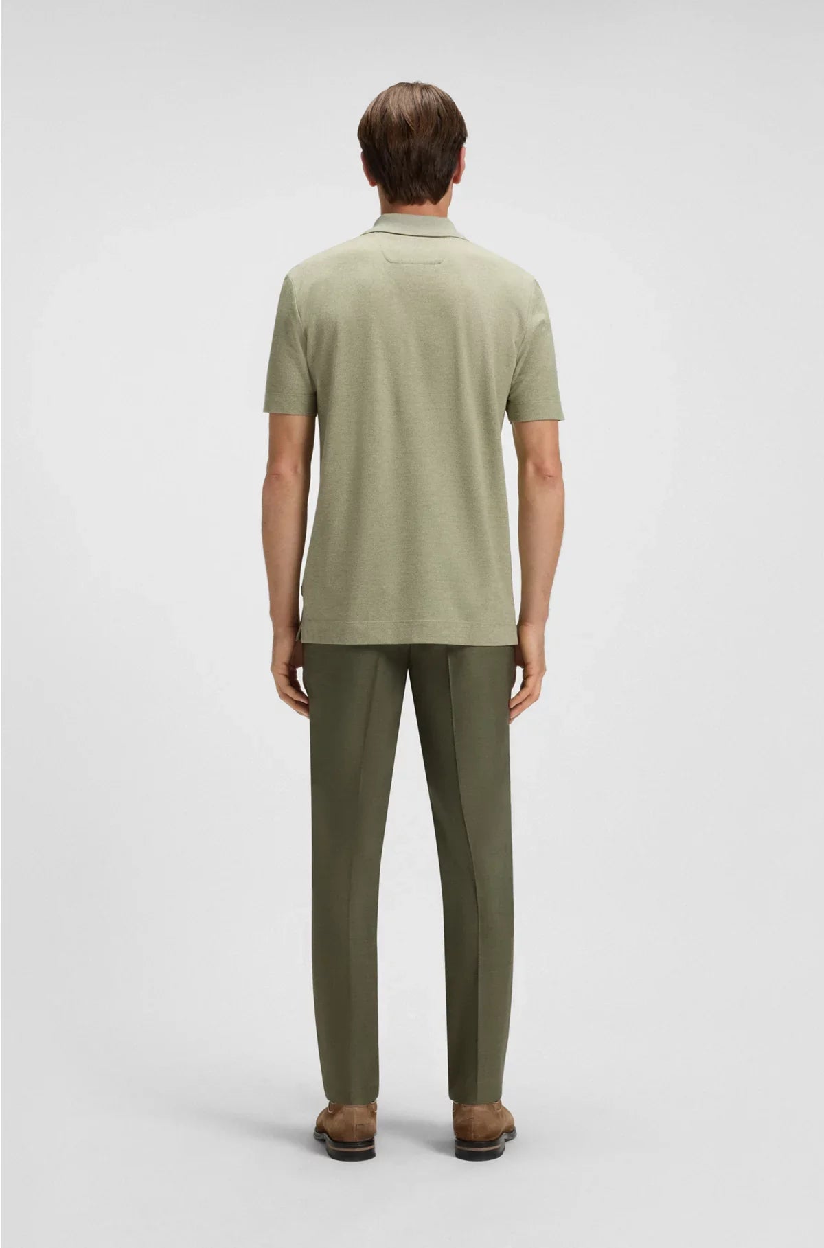 REGULAR-FIT POLO SHIRT IN COTTON AND SILK